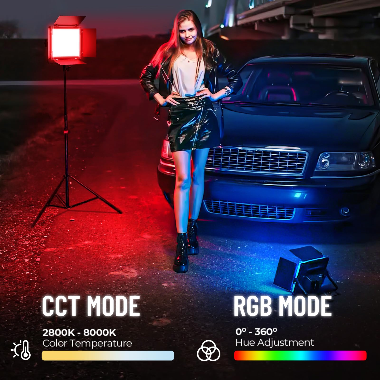 Mettlelite Spl210C Light Kit 2 Packs, Rgb Led Video Light With App Control, 360 Full Color Rgb, 2800K 8000K, Cri/Tlci 97+, 10 Sc