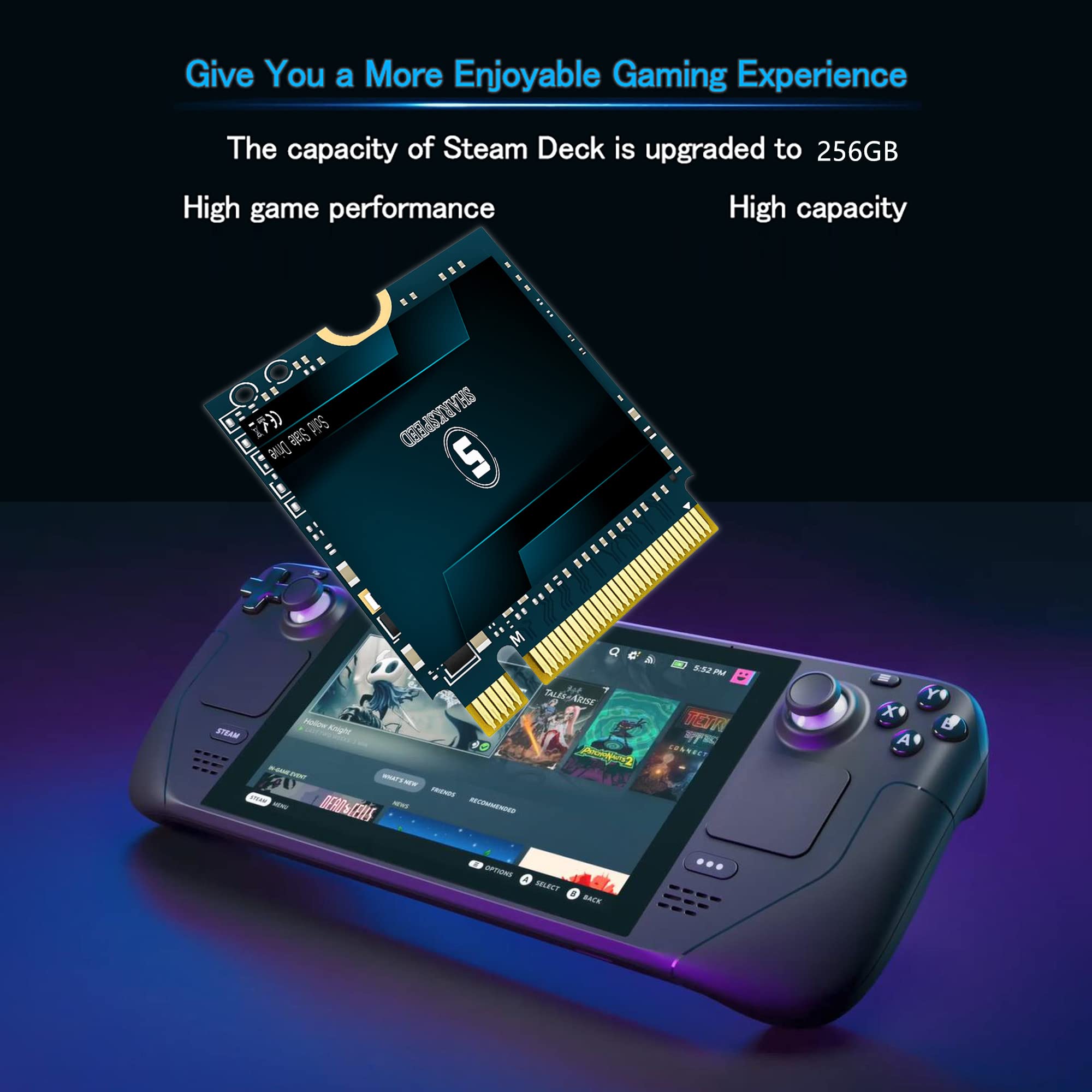 S Sharkspeed Ssd 256Gb M.2 2230 Nvme Pcie Gen 4.0, 30Mm Internal Solid State Drive, Compatible With Steam Deck, Microsoft Surfac