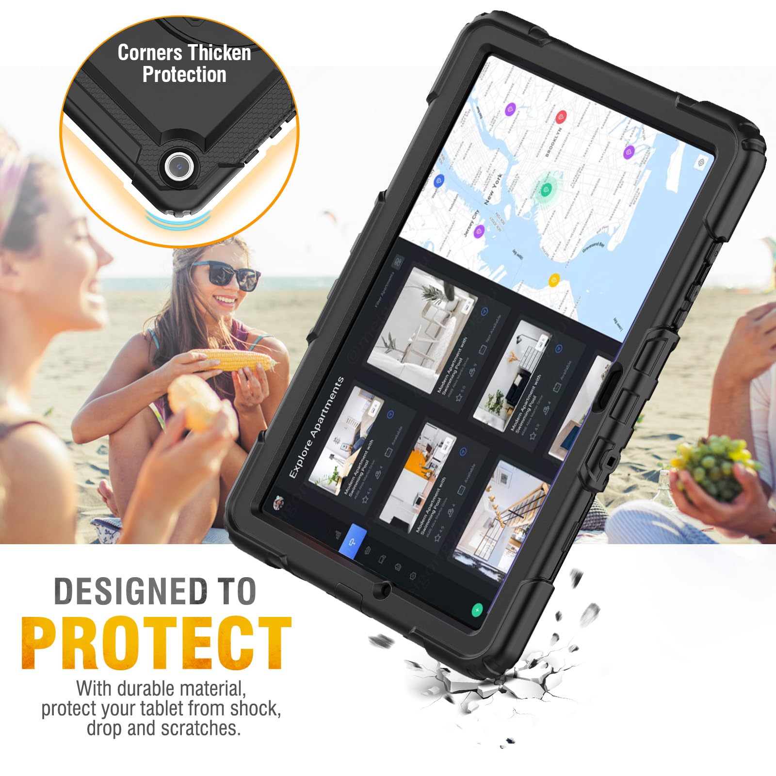 Hxcaseac Case For Samsung Galaxy Tab A9+/ A9 Plus Case 11 Inch, Protective With Screen Protector/Hand Strap/Pen Holder, Sturdy S