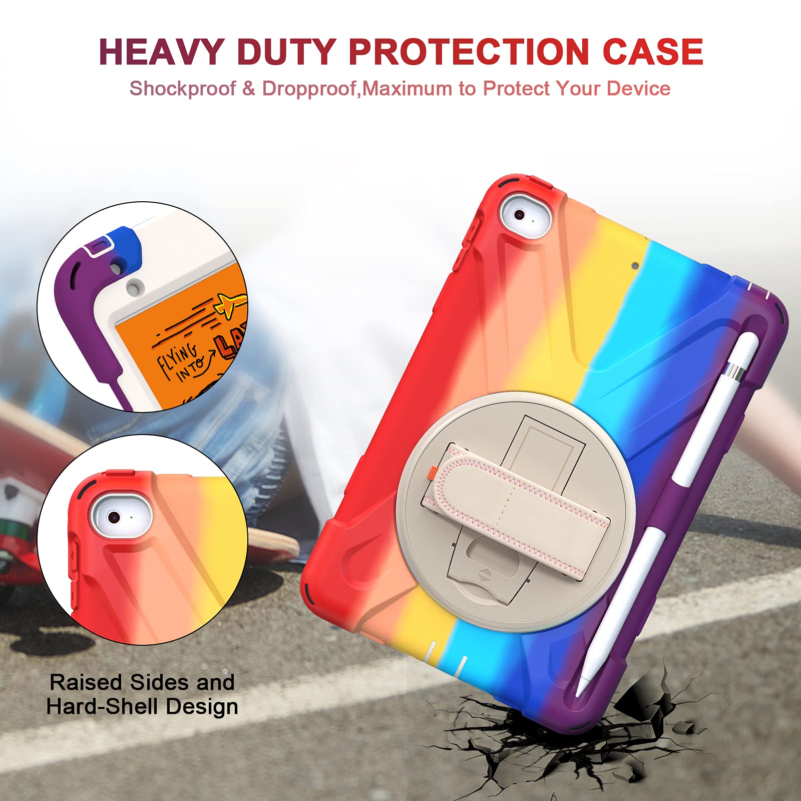 Gerutek Ipad Mini 5Th/4Th Generation Case, 3 Layer Structure Heavy Shockproof Ipad Mini 5/4 Case, Ipad Mini Case 5Th Generation