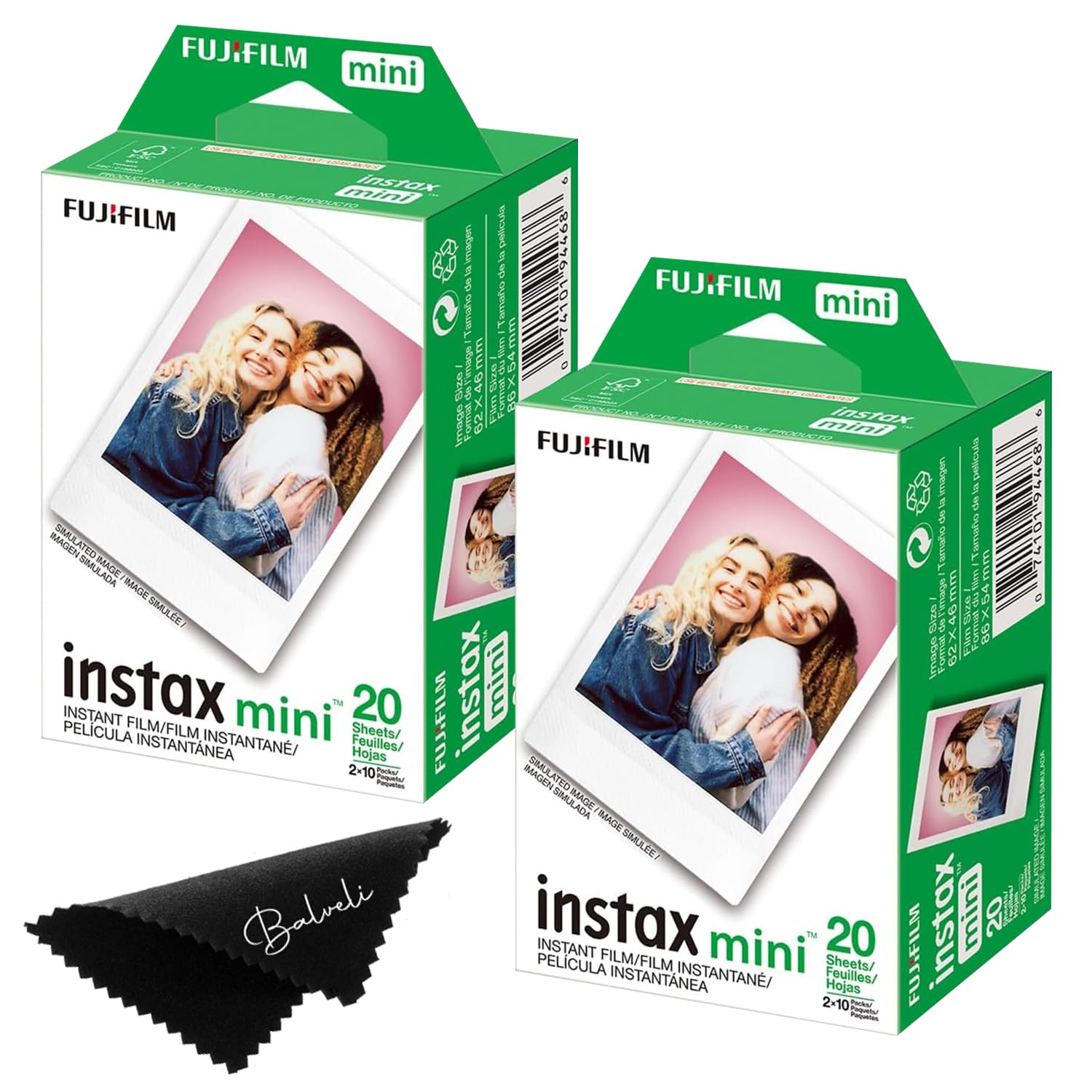 Fujifilm Instax Mini Film Two Instax Film Twin Packs   40 Exp Total, Iso 800, Compatible With Instax Mini Evo, Instax Mini 12 Fi