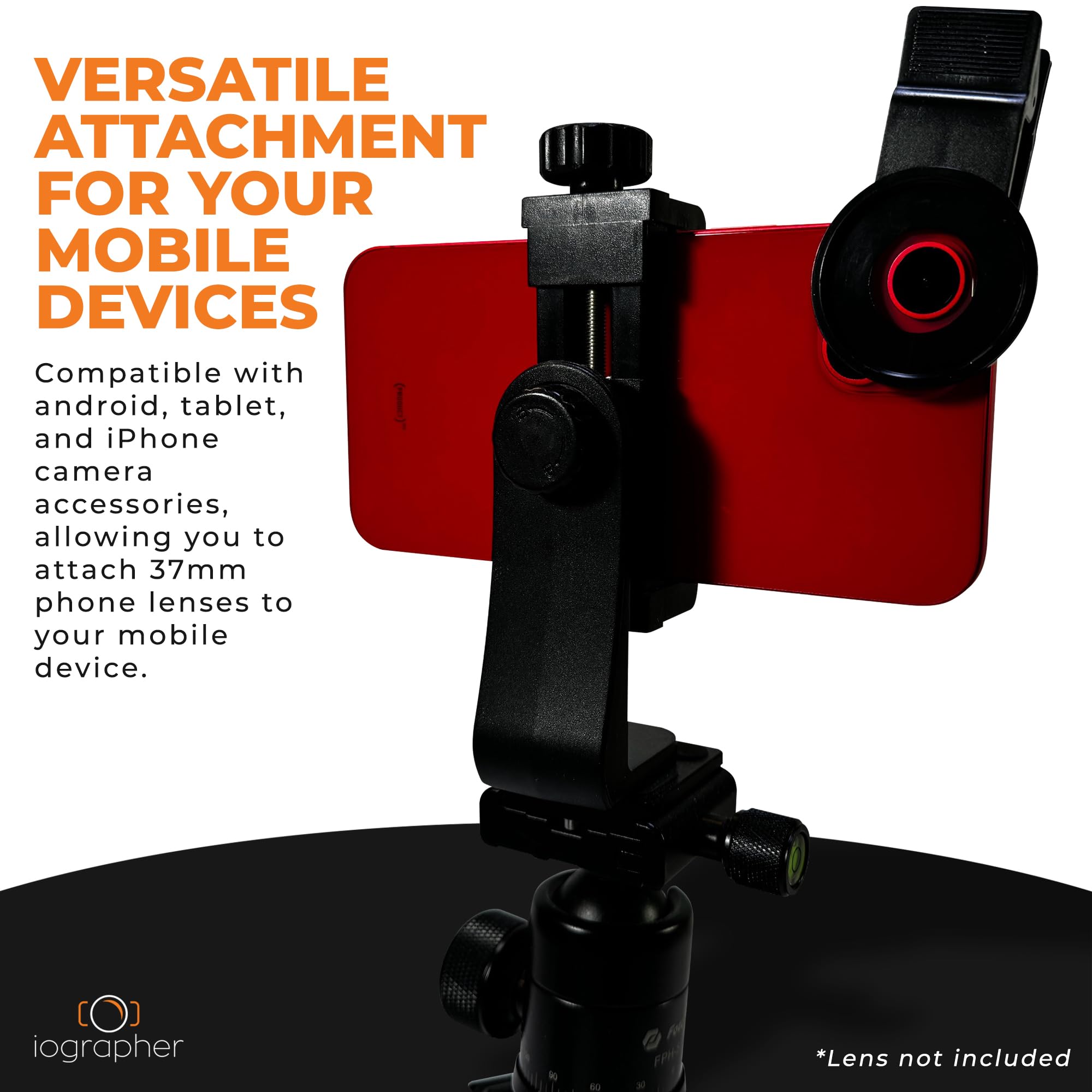 Iographer Compact And Portable Lens Clip On   Easy To Use, Compatible With 37Mm Lenses   Seamless Attachment, Durable Material A