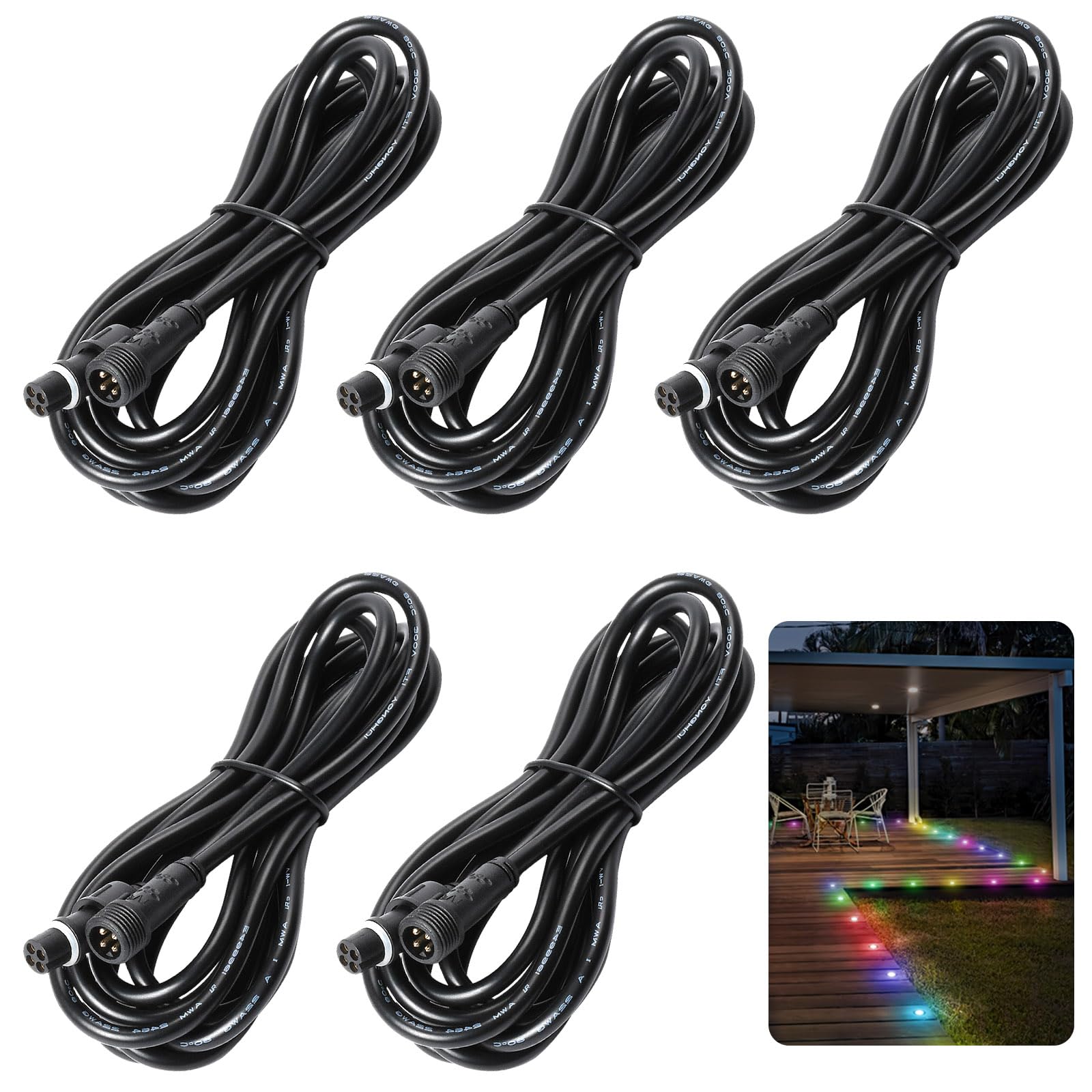 4 Pin Extension Cable Only For Rgb+Ic, Rgb+Multi Color, Rainbow Deck Lights, Note: 4 Pin Extension Cable Not For Rgbw (Rgb+Warm