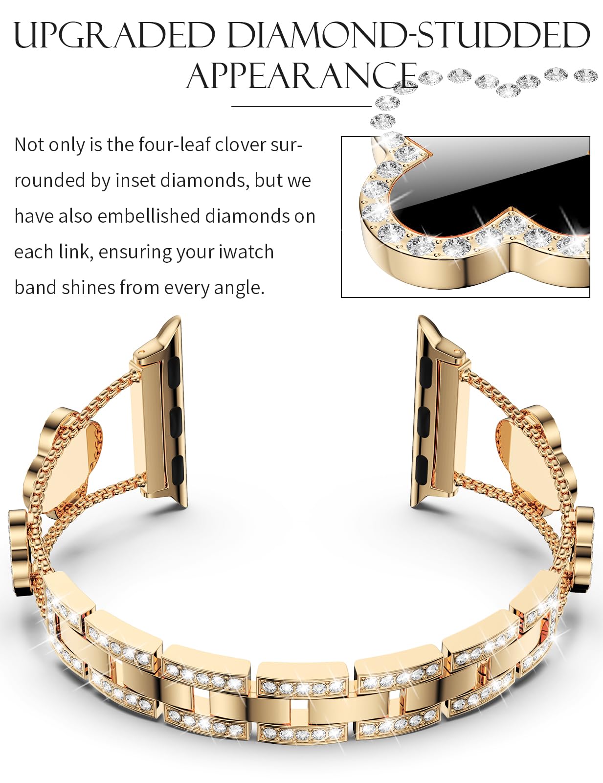 Ctybb Bling Diamond Band Compatible With Apple Watch Bands For Women 42Mm 44Mm 45Mm 46Mm Series 10 9 8 7 6 5 4 3 2 1 Se, Sparkle