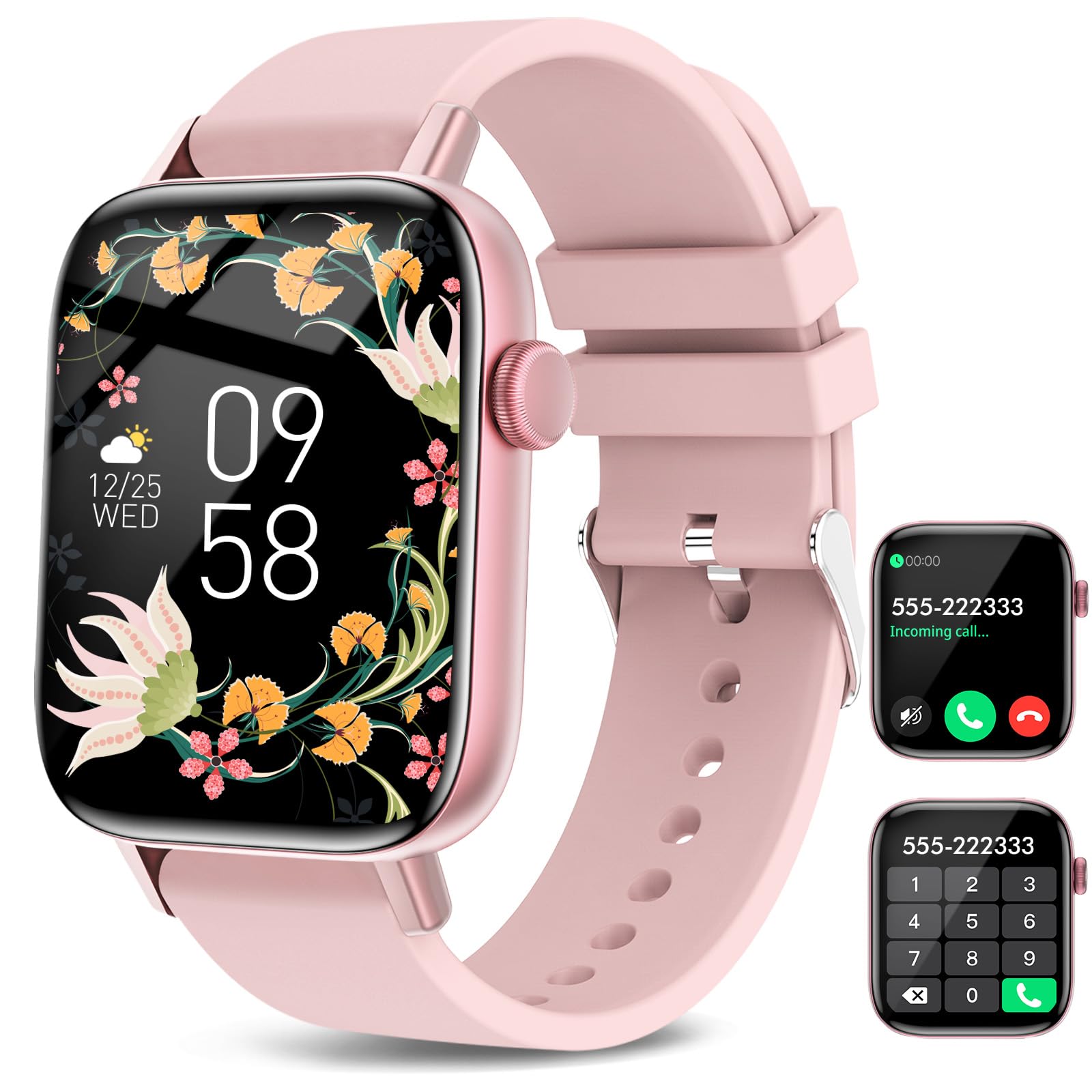 Fttmwtag Smart Watch For Android Iphone-Call Receive/Dial/Read Message/Ai Control-1.9 '' Hd Screen-Ip67 Waterproof Fitness Smart
