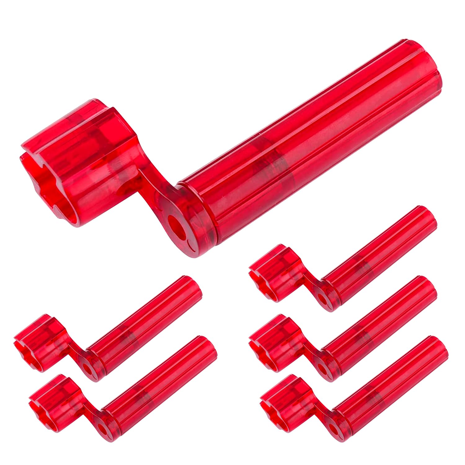 5 Core Guitar String Winder 5 Pcs Professional Guitars Tools Peg Winder with Bridge Pin Remover Red - SW S RED 6PCS