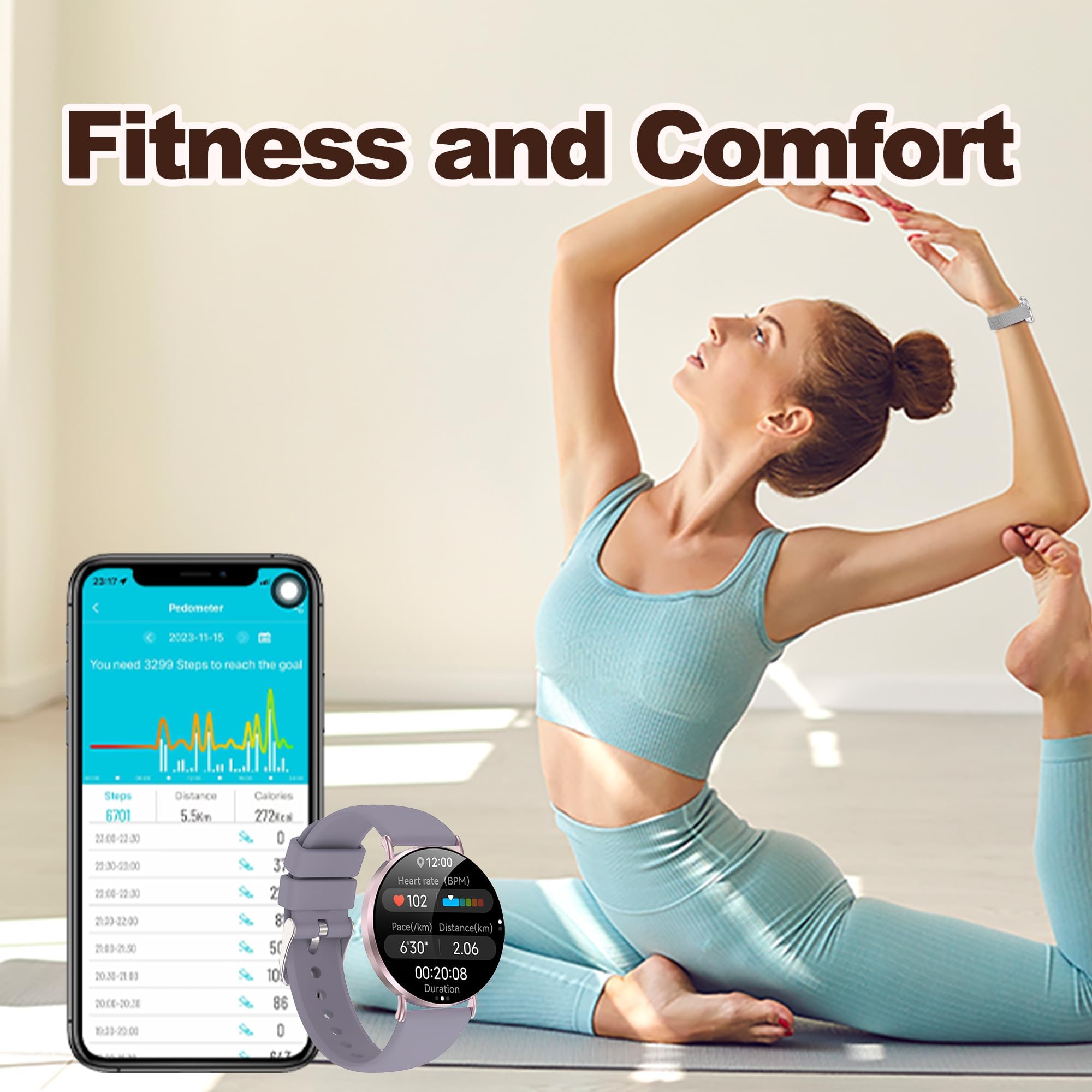 Ultra-Slim Smart Watches For Women(Call/2 Bands/All Metal), 41Mm,1.32 '' Amoled Ultra-Clear Screen Fitness Tracker With Spo2/Hea