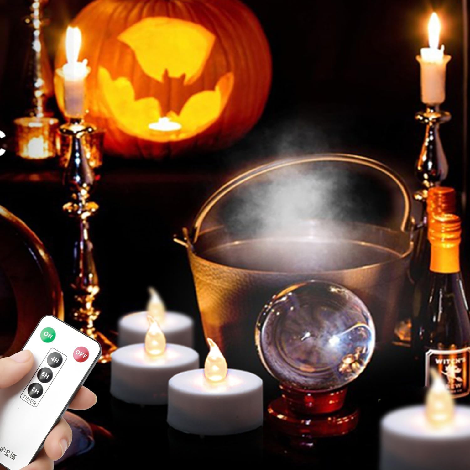 Tea Light Candles With Remote Control,Flickering Flameless Led Candle,Long Lasting 400+Hours,Battery Operated With Timer For Hom