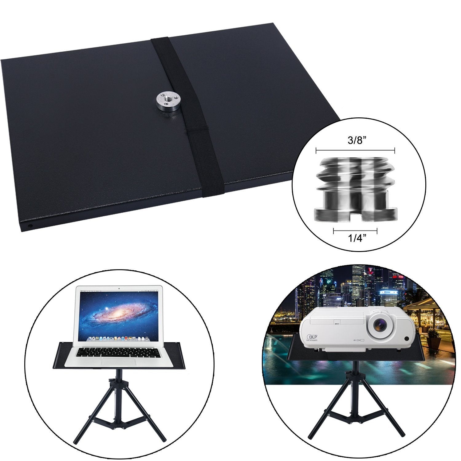 Yaeccc Laptop Notebook Tray Holder Platform Pallet For 1/4''And 3/8'' Screw Adapter Tripod Stand Mount