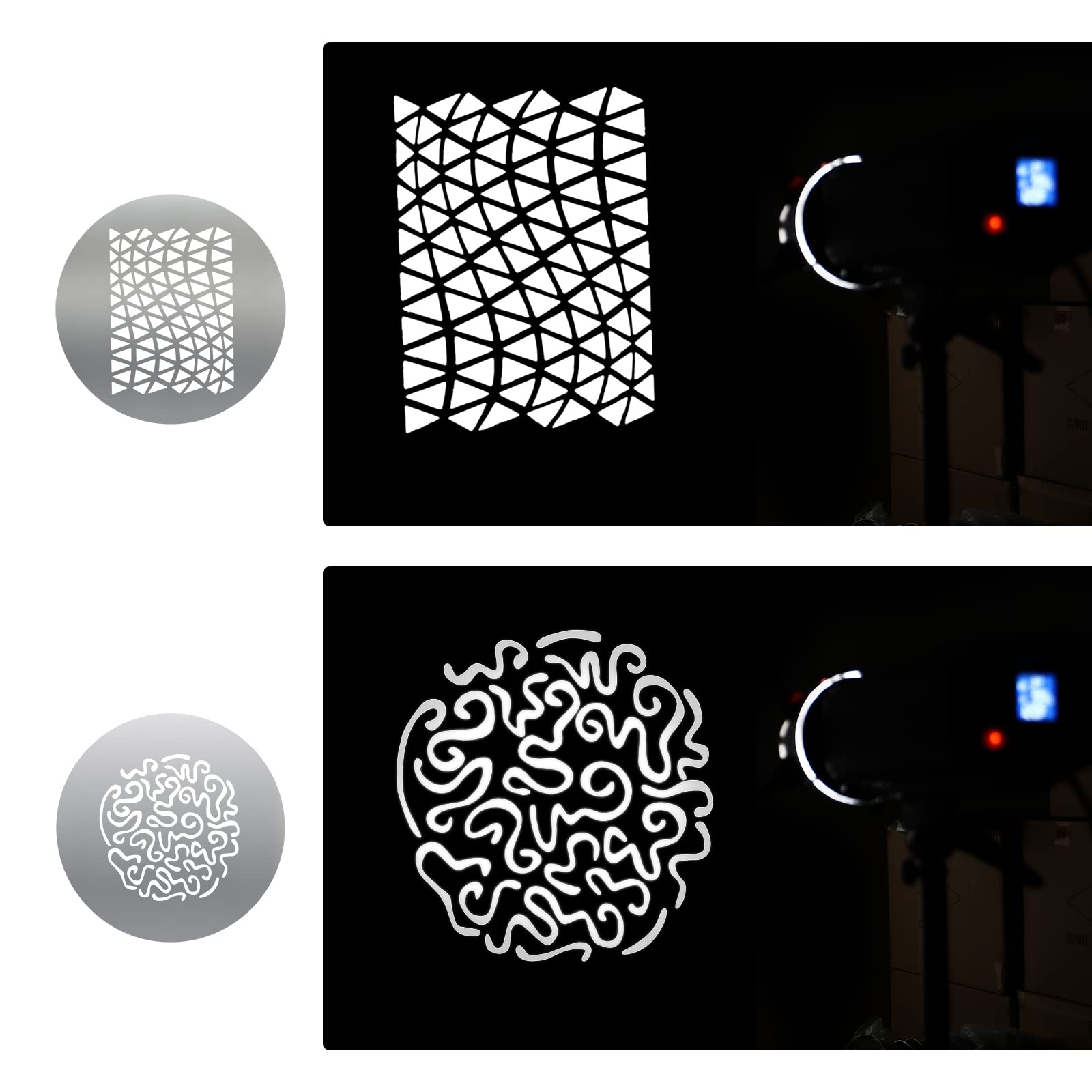 Soonpho 12 Pcs Round Gobo Kit, 66Mm Metal Plate With Different Patterns Works With Spotlight Attachment And Soonpho Ot1 Pro Ii I