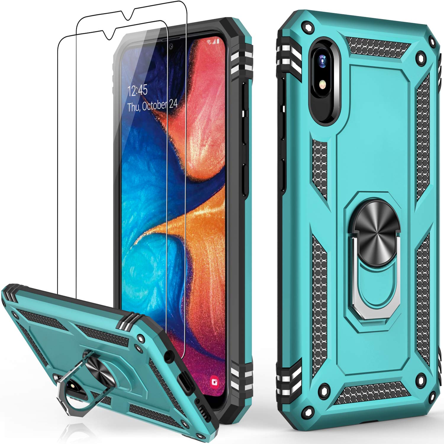 Ikazz For Galaxy A10E Case With Screen Protector,Military Grade Shockproof Heavy Duty Protective Phone Cover Pass 16Ft Drop Test