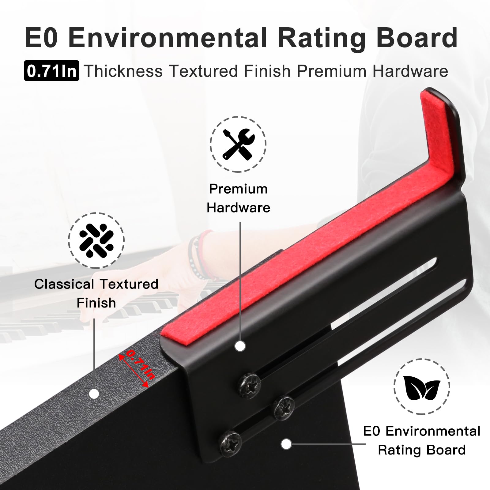 Penypeal Adjustable Keyboard Stand Fit For Digital Piano Width From 8.4 To 12 Inches, Wooden Keyboard Stand Compatible For 76/88