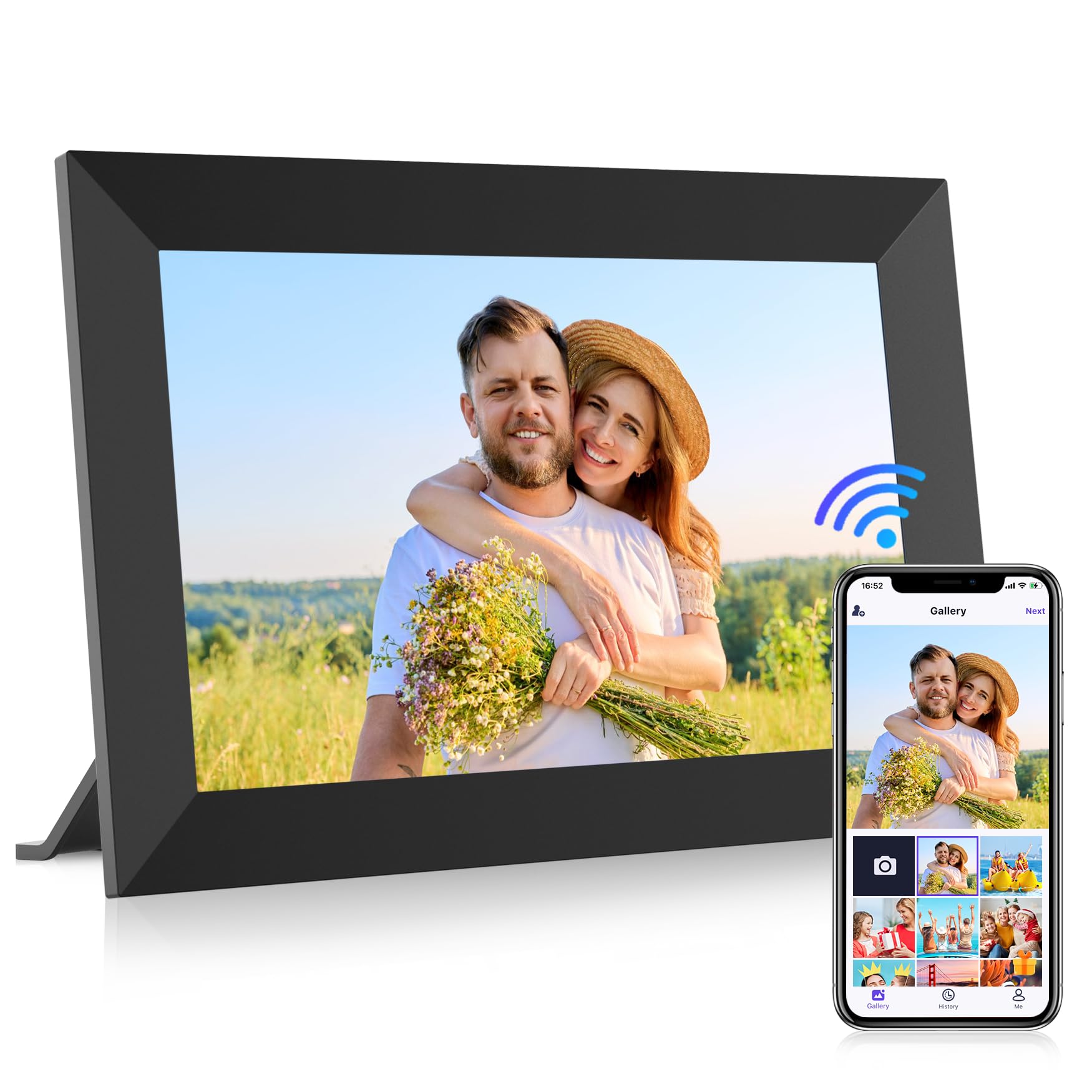 Fangor 10.1'' Digital Picture Frame, Wifi Digital Photo Frame 1280 * 800 Hd Ips Touch Screen, 32Gb Auto Rotate Smart Frame Wall