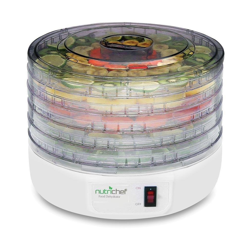 NutriChef Electric Countertop Food Dehydrator - Multi-Tier High-Heat Circulation Professional Food Preserver, Fruit, Vegetable D
