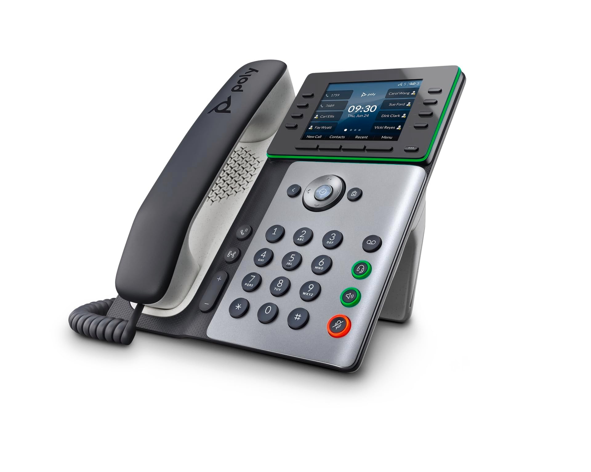 Poly Edge E350 IP Desk Phones (Plantronics + Polycom) - Easy to Install with Included Wi-Fi - 8-line Keys Supporting up to 32 Li