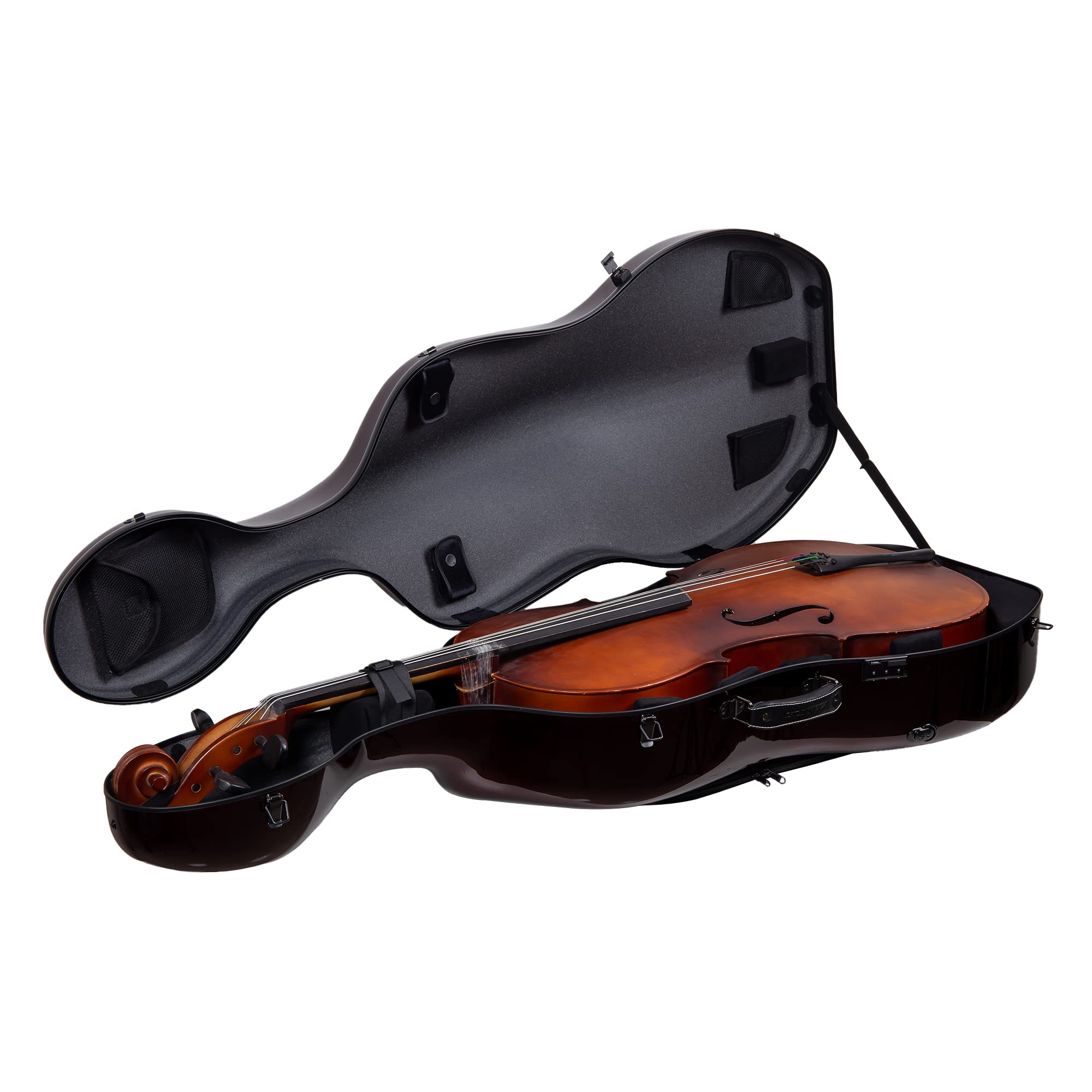 Crossrock Carbon fiber Cello Case Lightweight as 7.5 lb, fit for 4/4 Full Size Cello, Red(CRF3000CEFRD)