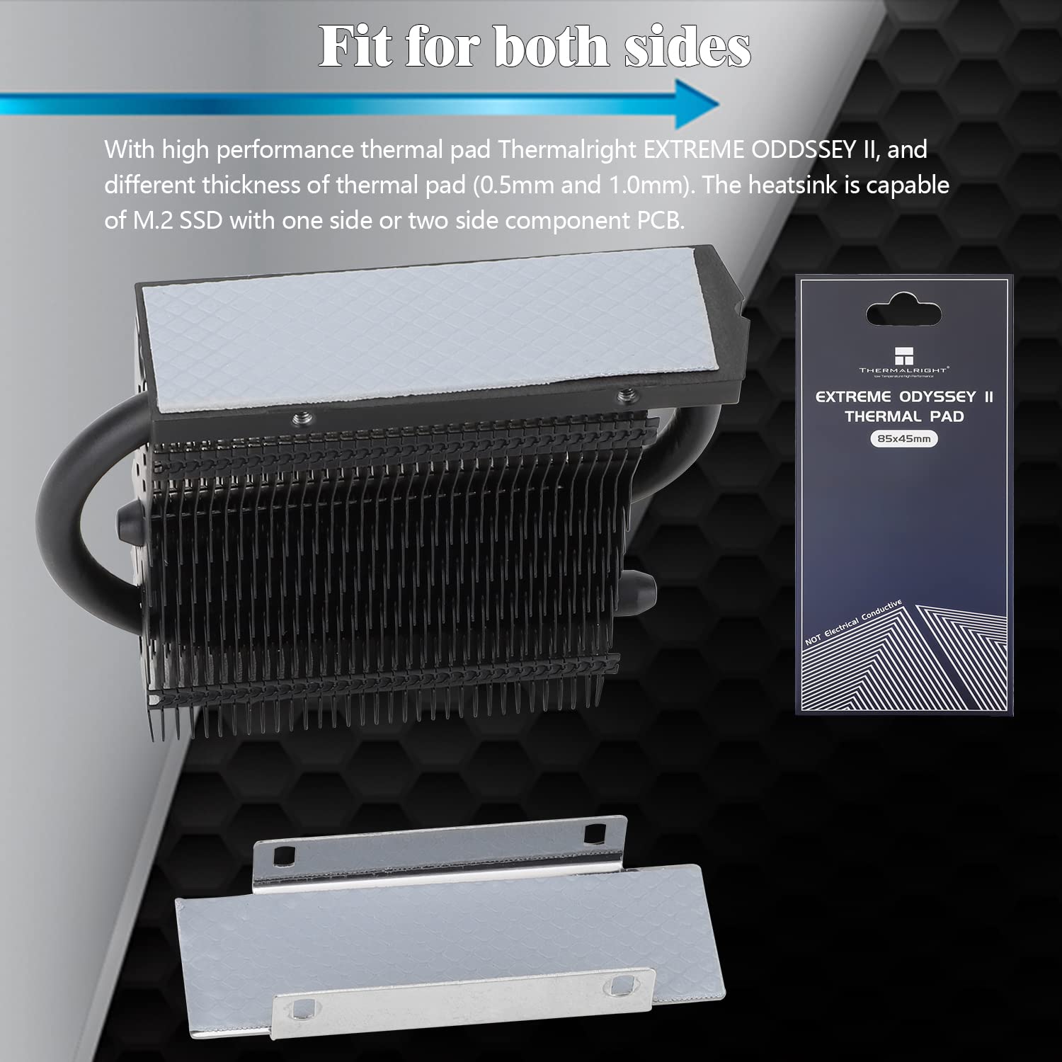 Thermalright Hr 09 2280 Pro Black Ssd Heatsink, Double Sided Heat Sink, With Thermal Silicone Pad For M.2 Ssd Pc And Computer,De