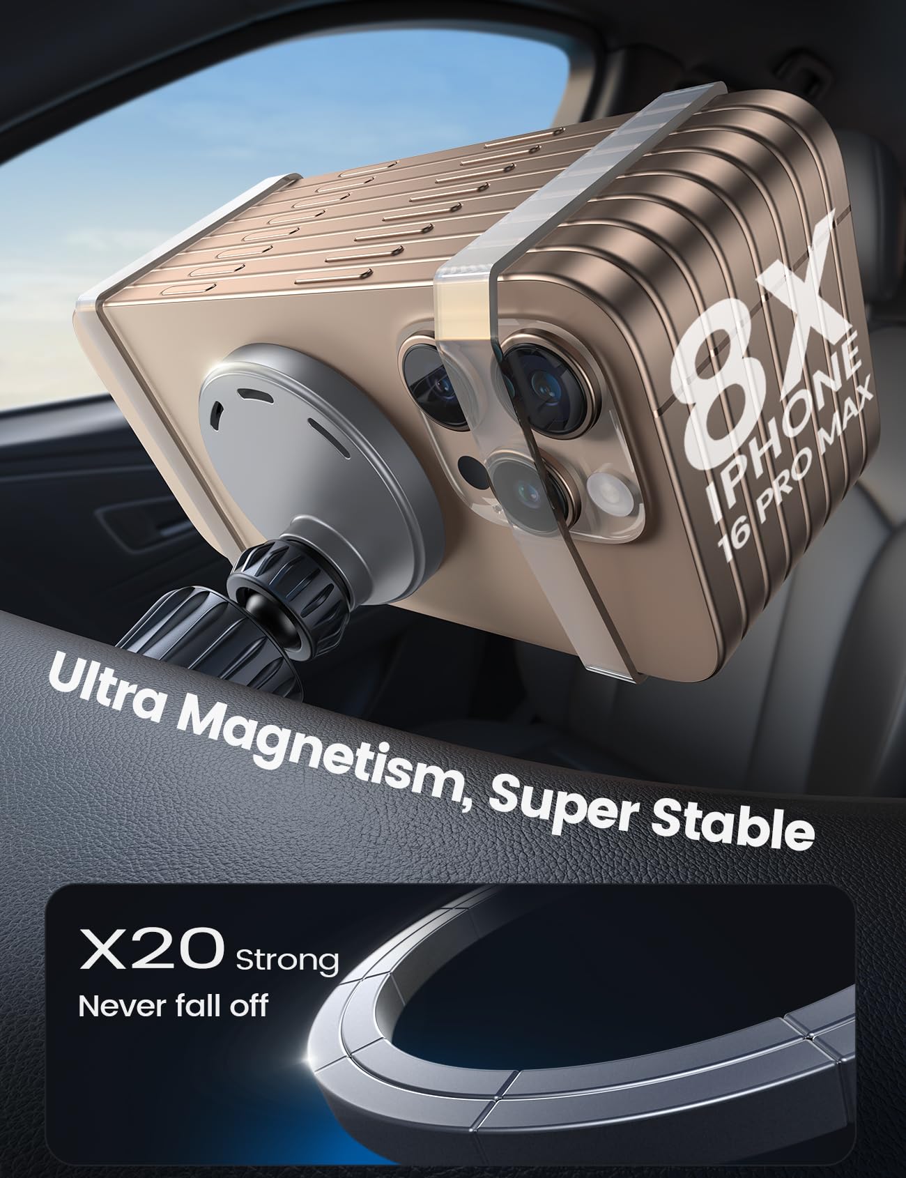 Lamicall 15W Wireless Car Mount Charger - [3-In-1 Upgraded Intelligent Chip] 360 Wireless Car Phone Holder Charger Vent Dashboar