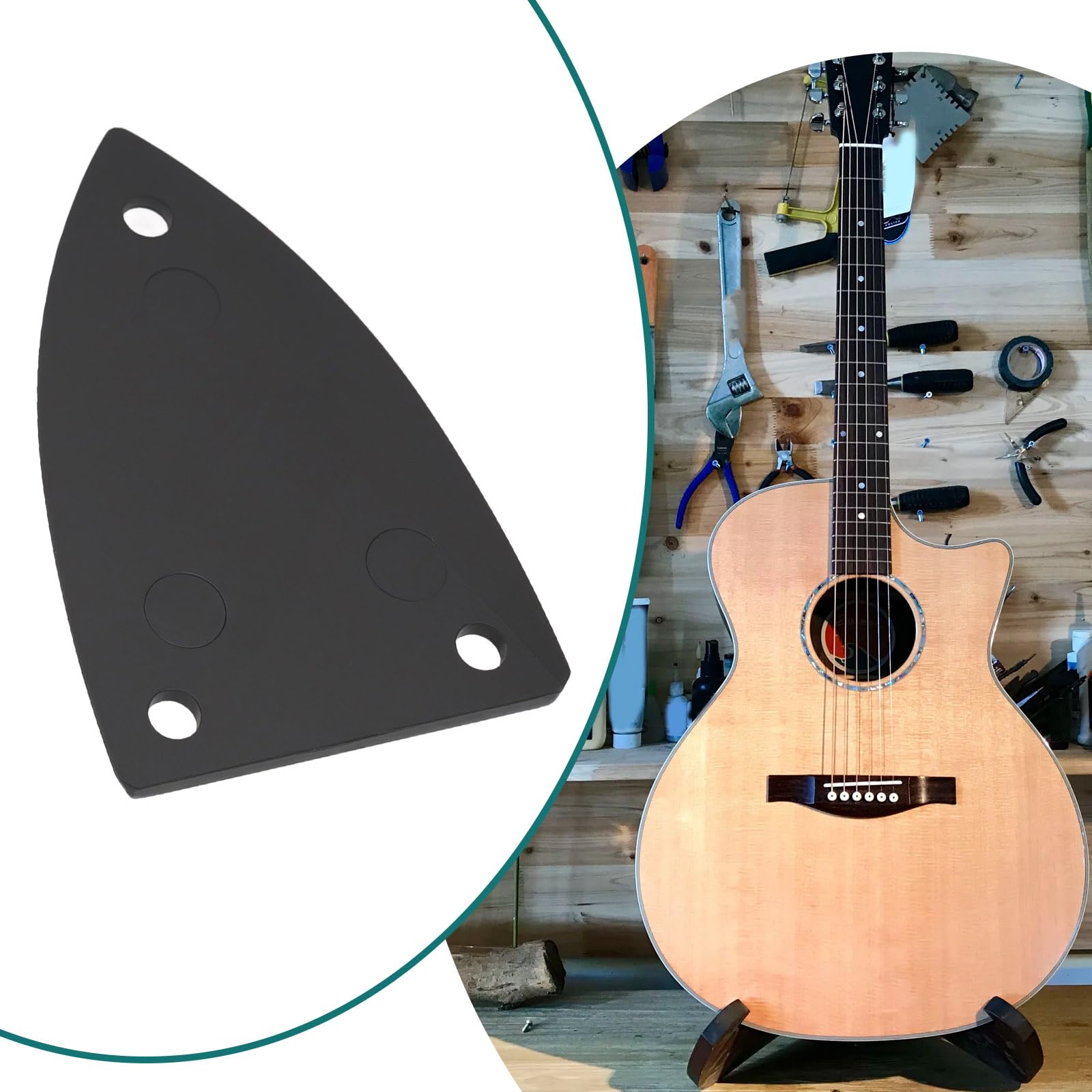 Lt Easiyl 3 Sets Guitar Adjustment Rod Cover 3 Holes Triangle Plastic Truss Rod Covers For Acoustic-Electric Guitar Acoustic Gui