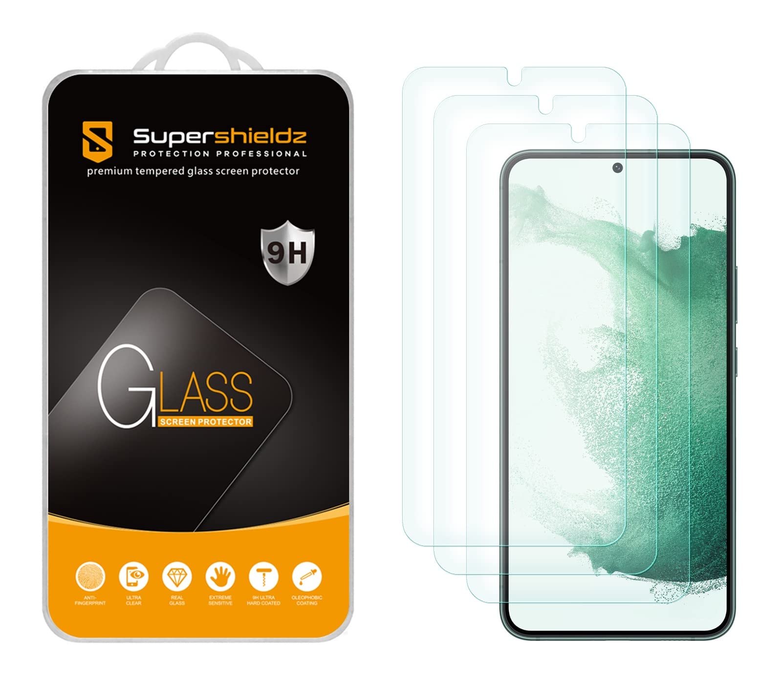 Supershieldz (3 Pack) Designed For Samsung (Galaxy S23 Plus 5G) Tempered Glass Screen Protector, Anti Scratch, Bubble Free