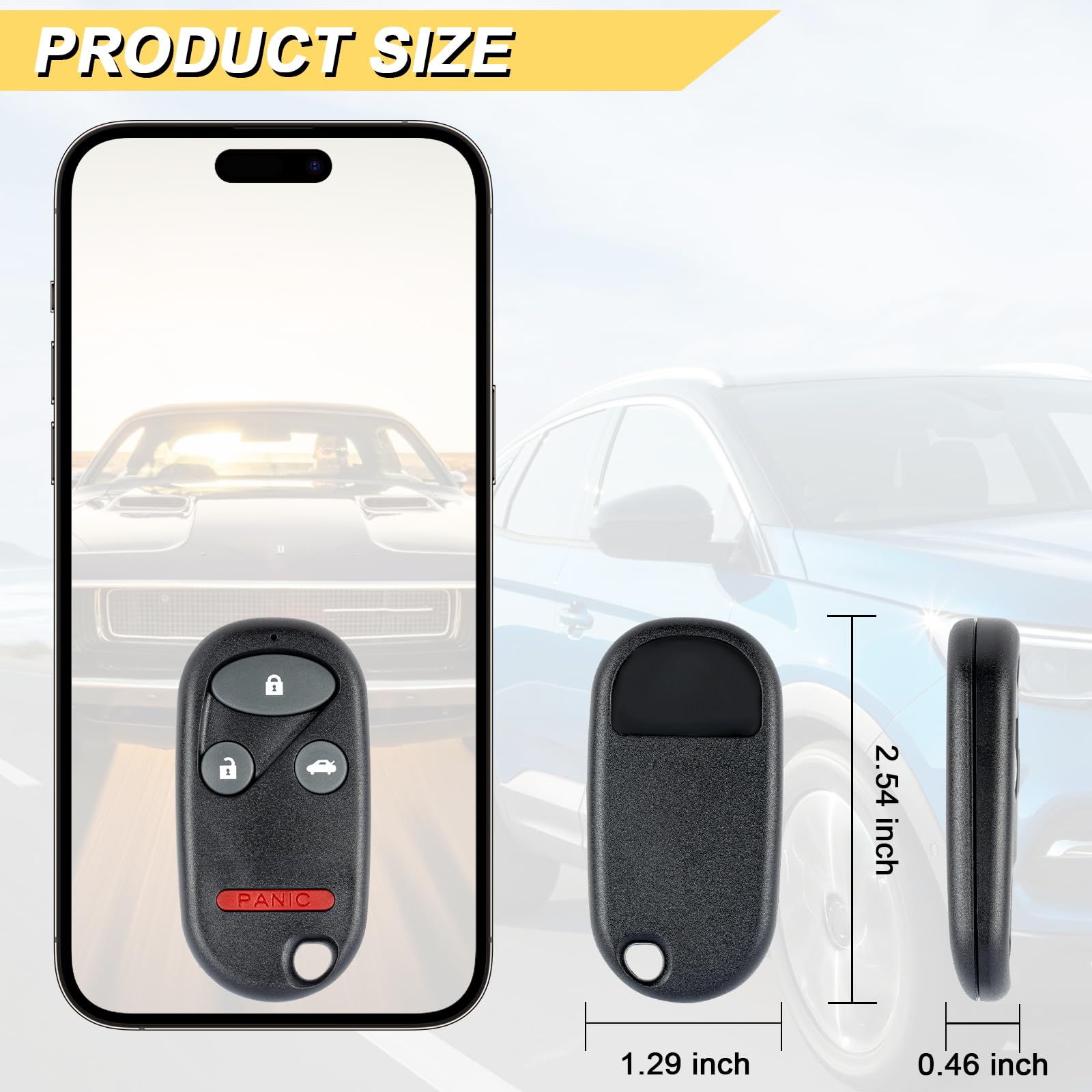 Vurkcy Key Fob Replacement For 1998-2002 Honda Accord/ 1999-2003 Acura Tl Car Keyless Entry Remote Control, Kobutah2T, 4 Buttons