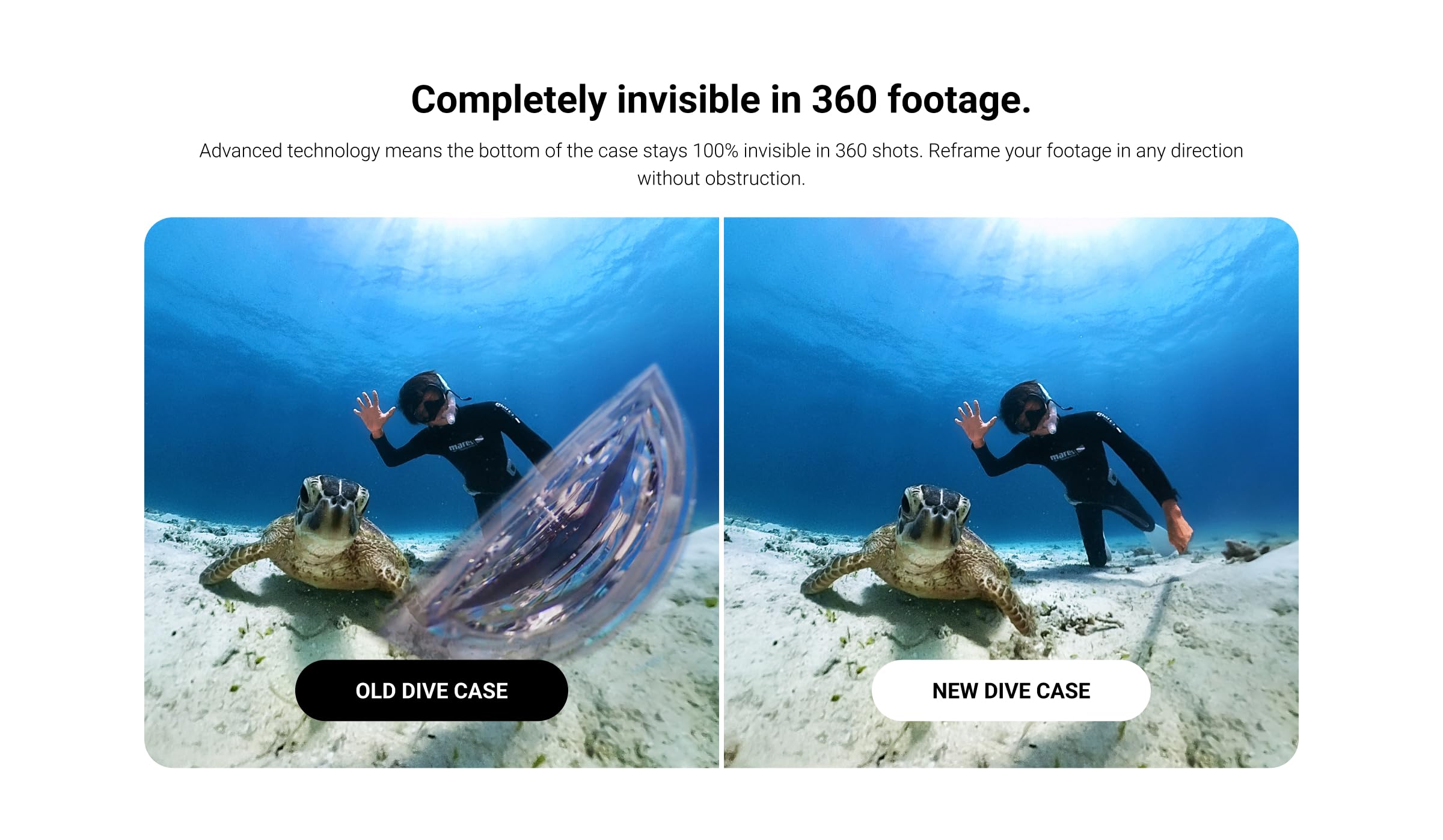 Insta360 X3 Invisible Dive Case(New)   Waterproof Up To 50M (164Ft)