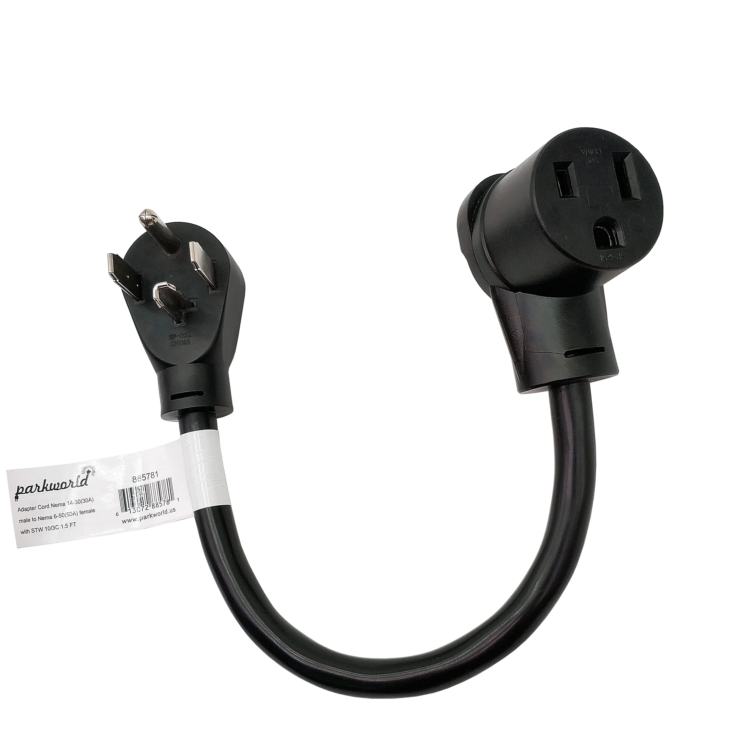 Parkworld 885781 Dryer 14-30P to Welder 6-50R Welder Adapter Cord 30A 250V