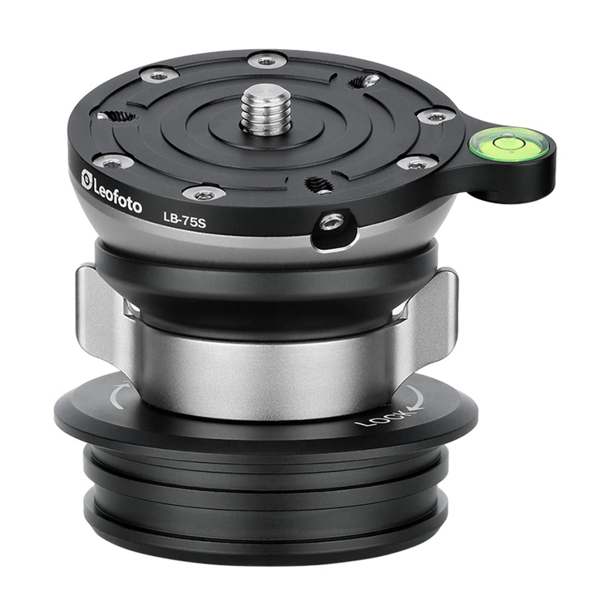 Leofoto Lb 75S 75Mm Leveling Base,For 70Mm Systematic Tripod, 3/8' 16 Threaded Base Mounting Socket, 3/8' 16 Mounting Stud,With Butterfly Lock Collar, 55Lb Max Load,  15� Tilt Compatible