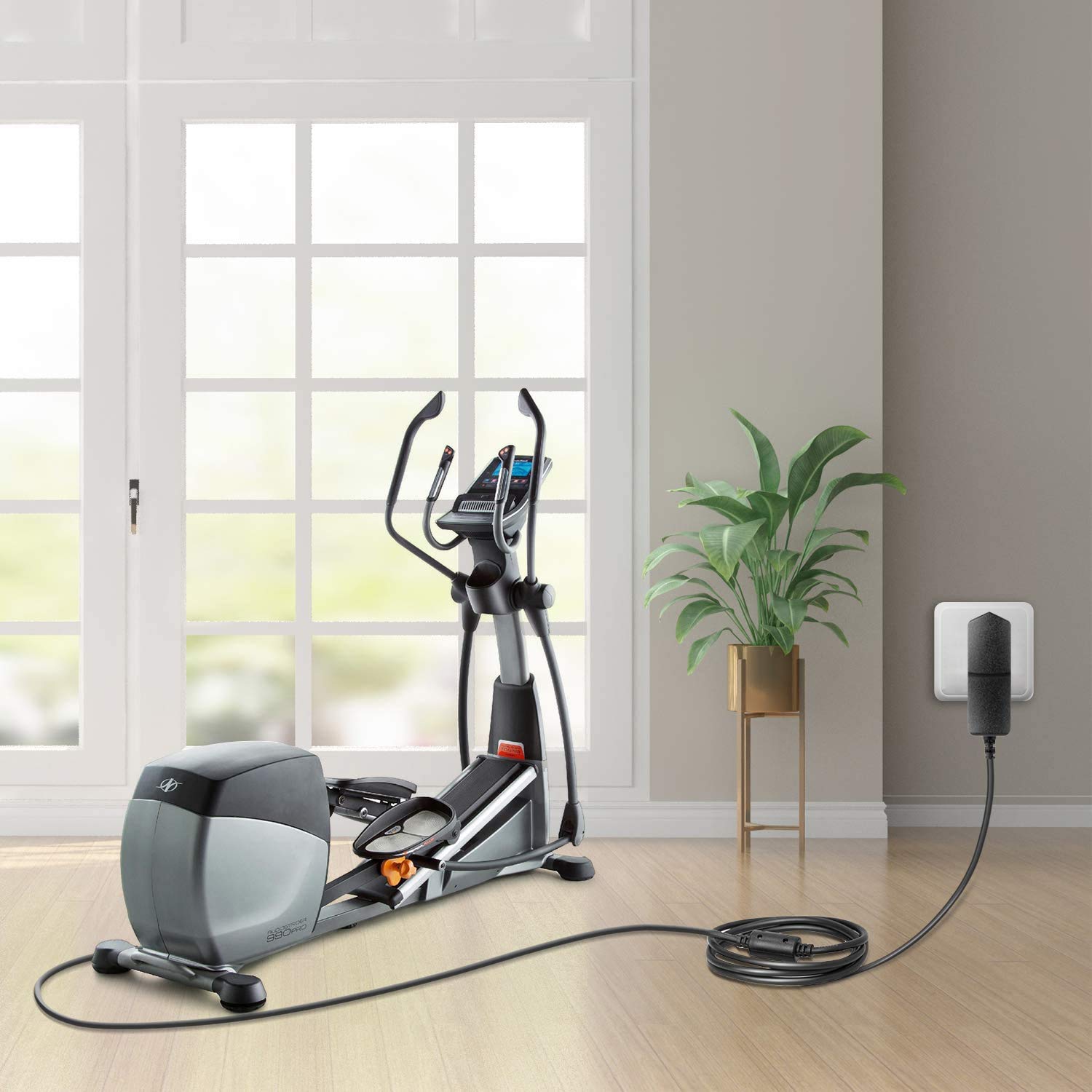 6V Power Adapter Cord For Nordictrack Act Elliptical, Extra Long 6.5 Ft Ac Adapter Supply A.C.T. Pro Audiostrider 600 800 900 U300 R400 E5.5 E5.7 E5Vi T7Si E7Sv Cx 920 Asr 630 700 Trainer Bike.