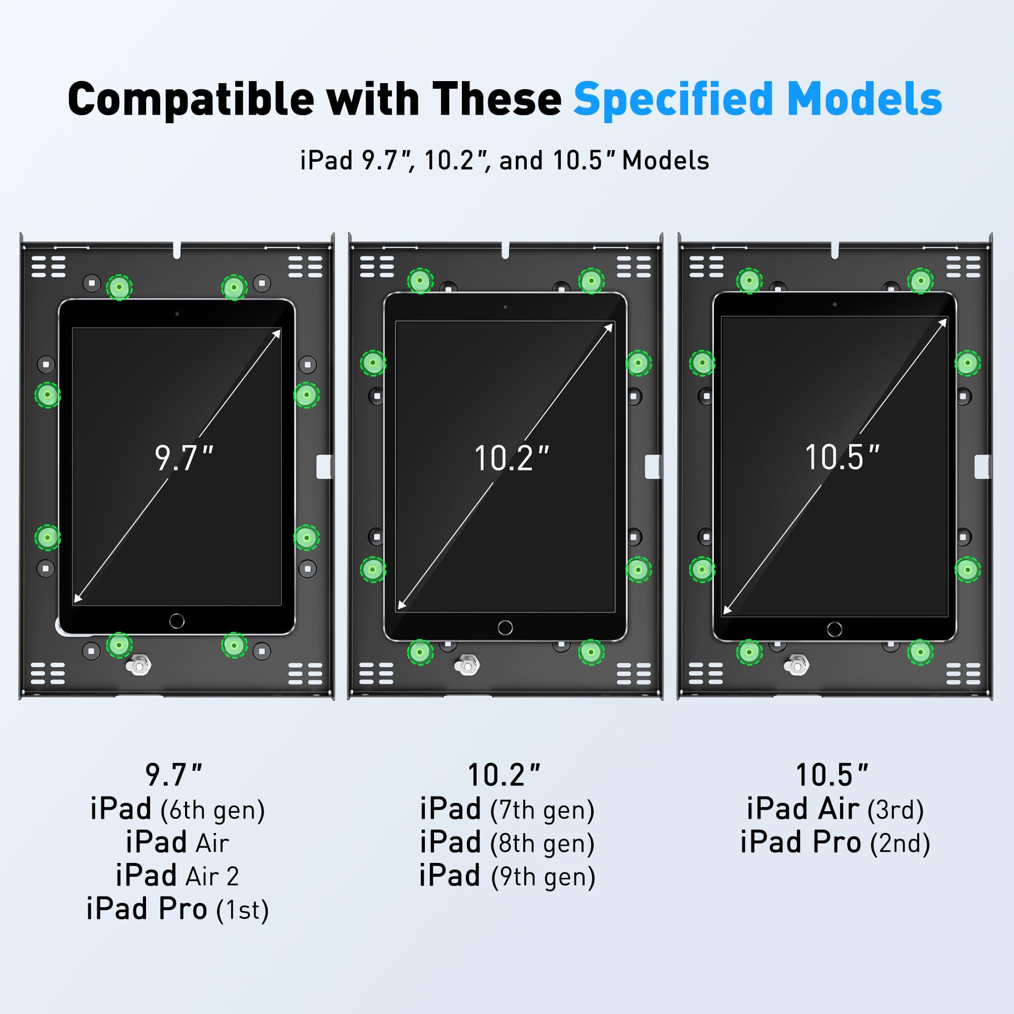 AboveTEK Anti Theft iPad Kiosk Stand � POS iPad Security Stand & Locking Tablet Stand � Heavy Duty Base, 360� Swivel, 75� Tilt Bracket � Retail Business for iPad/iPad Air/iPad Pro (Black)