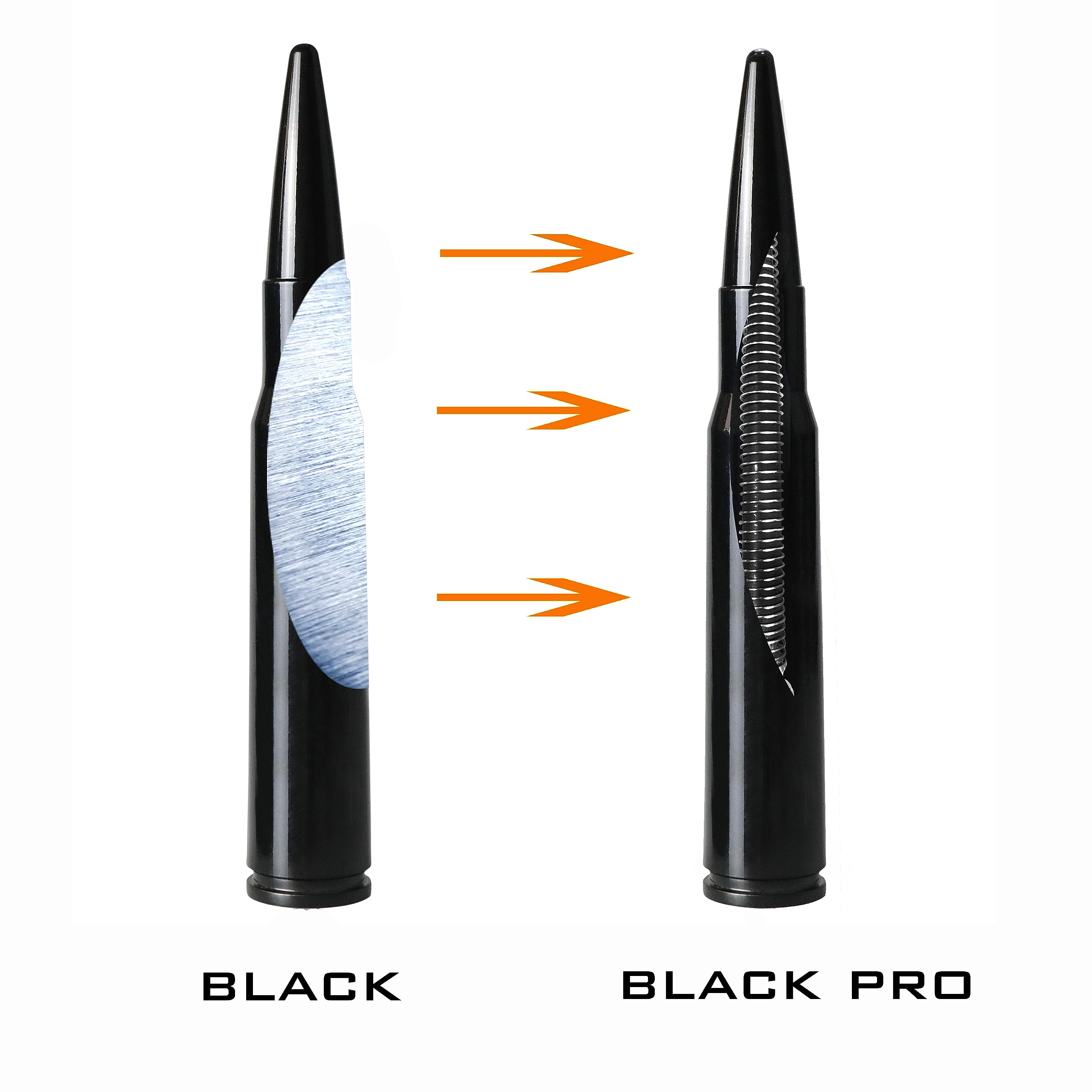 50 Cal Stubby Antenna Mast Fit For Car Track Antenna Delete Replacement, Ford F150 F250 F350 Ram 1500 2500 Gmc Denali Chevy Pick Up Upgrade Signal Models