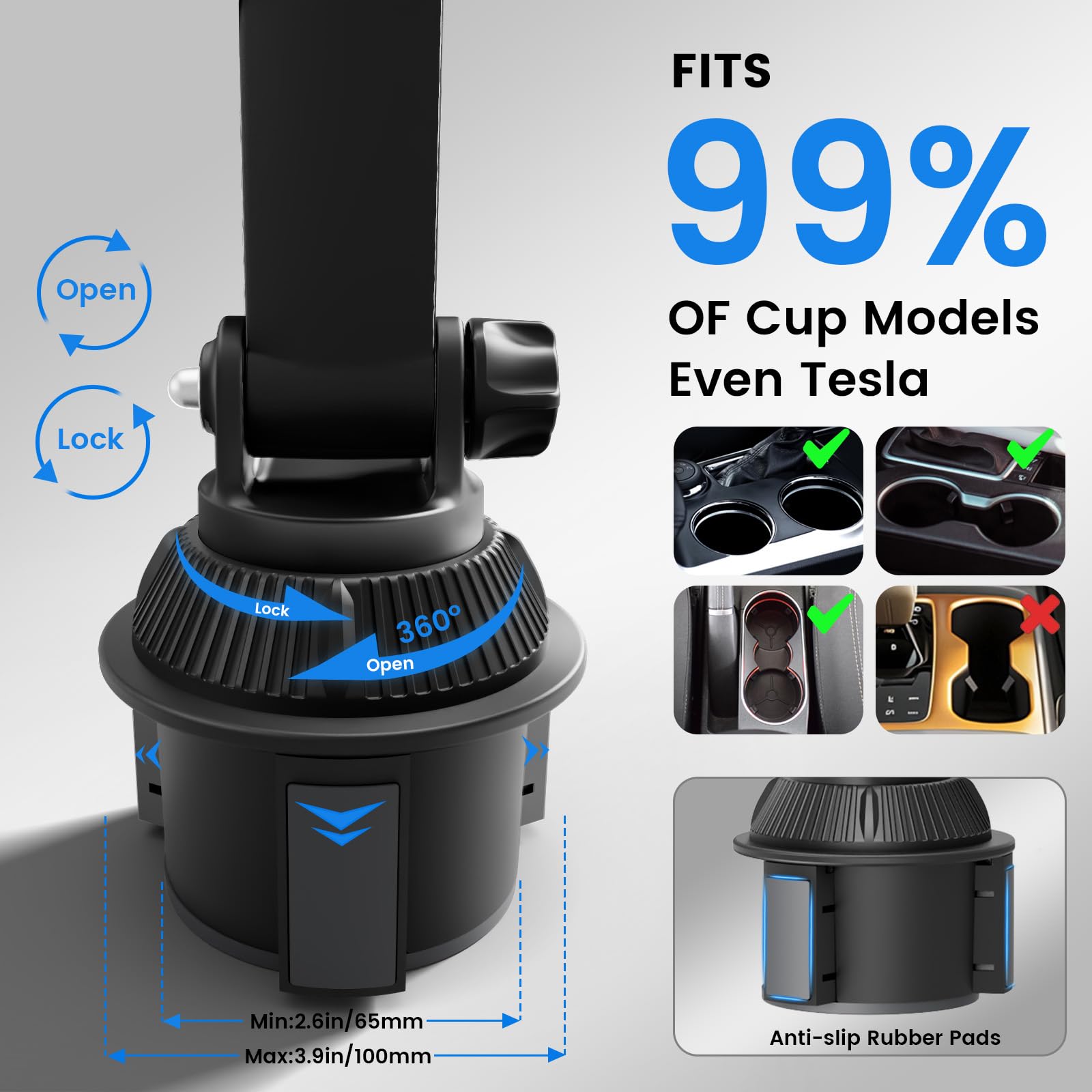 Ohlpro For Magsafe Cup Holder Car Mount Charger For Iphone 16, 15W Fast Charging Magnetic Cupholder Phone Mount, Compatible With