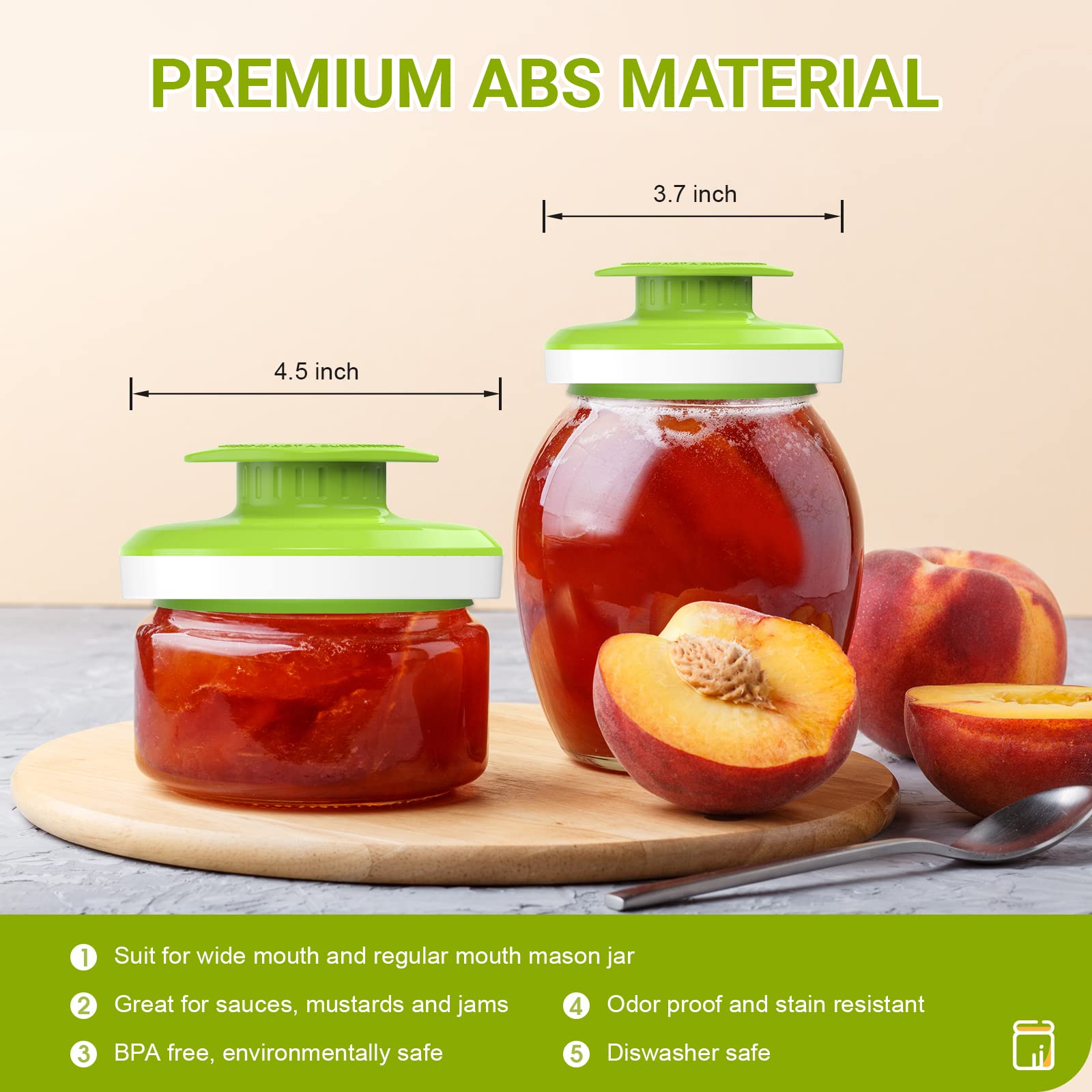 Mason Jar Vacuum Sealer For Foodsaver, Canning Jars Vacuum Sealer, Jar Sealer And Accessory Hose Kit For Wide&Regular Mouth Maso