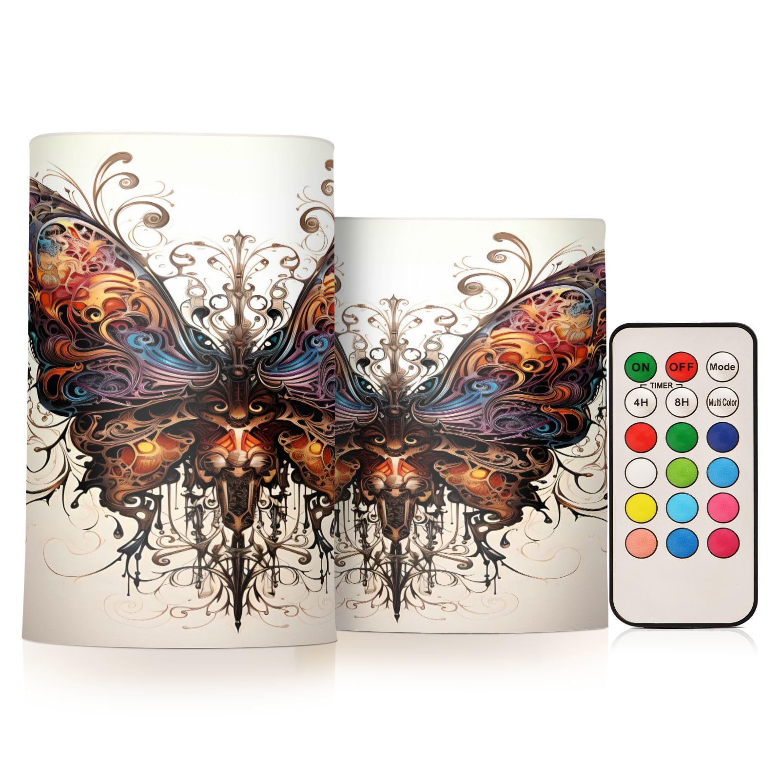 ALAZA Butterfly Flickering Flameless Candles Battery Operated with Remote Timer,Tea Light Candles LED Pillar Votive Candles Set 