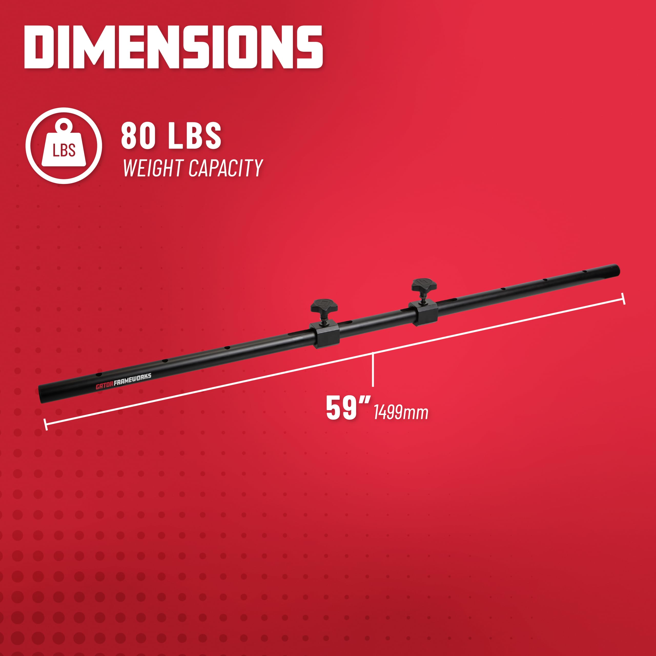 Gator Frameworks Speaker Mount Fly-Point Lighting Bar For Pa Loudspeaker (Gfw-Lightspkflymt)