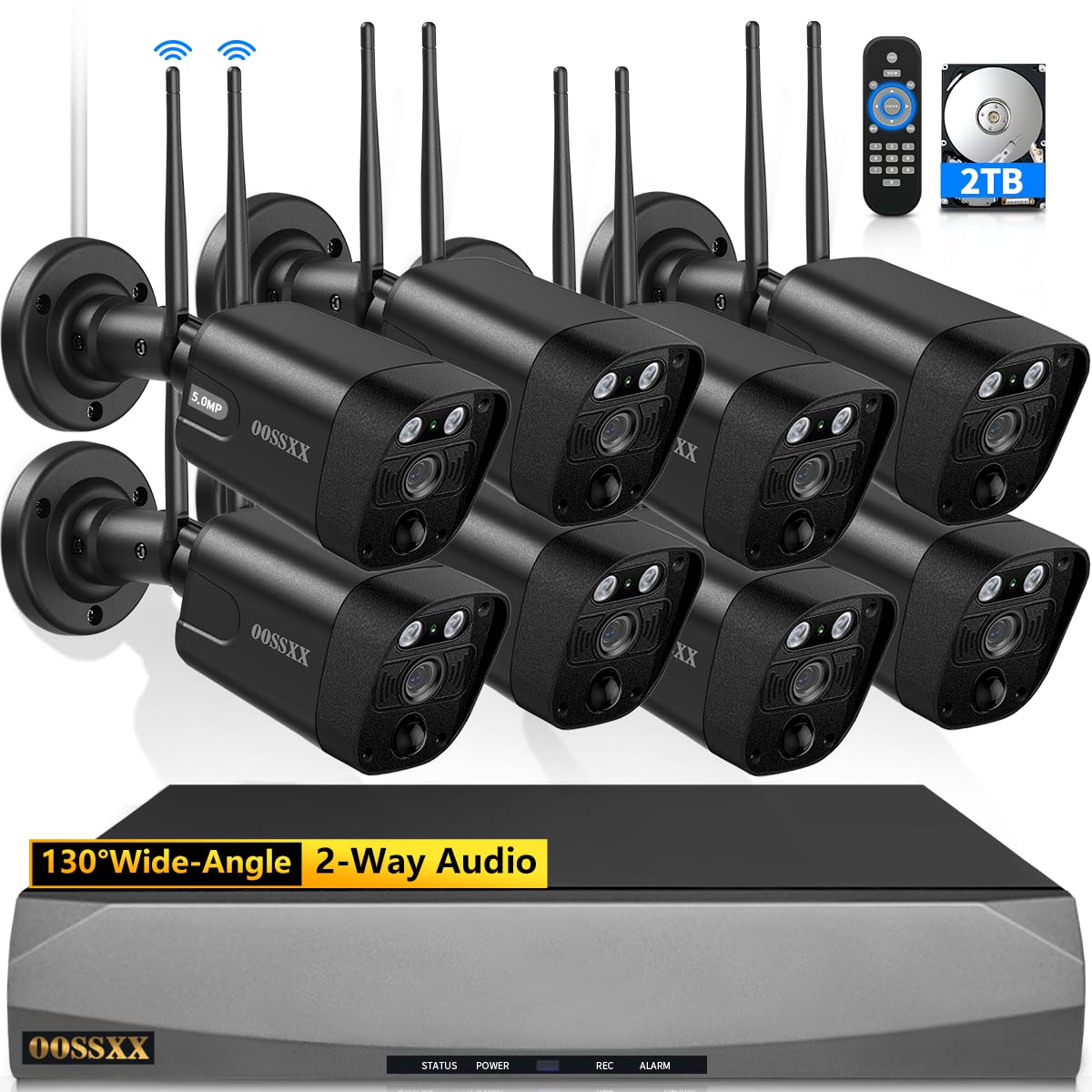 5.5Mp 2 Antennas Enchance Signal Pir Detection Outdoor Security Camera System Wireless Video Surveillance Wi Fi Cctv Nvr Dvr Kit