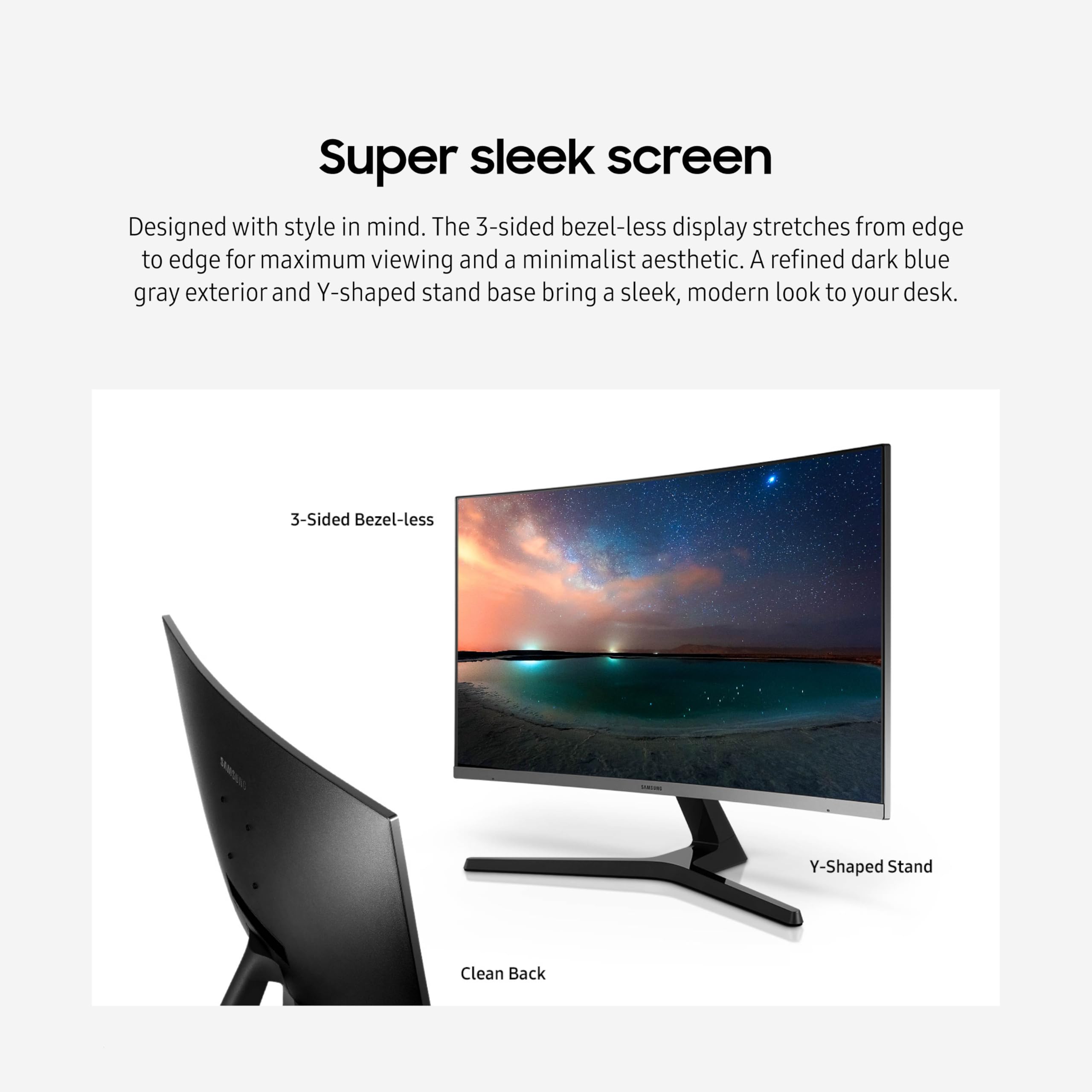 Samsung 32 Cr50 Fhd 1500R Curved Monitor, 75Hz, 4Ms Gtg, Amd Freesync, Hdmi, Vga (Lc32R500Fhnxza)