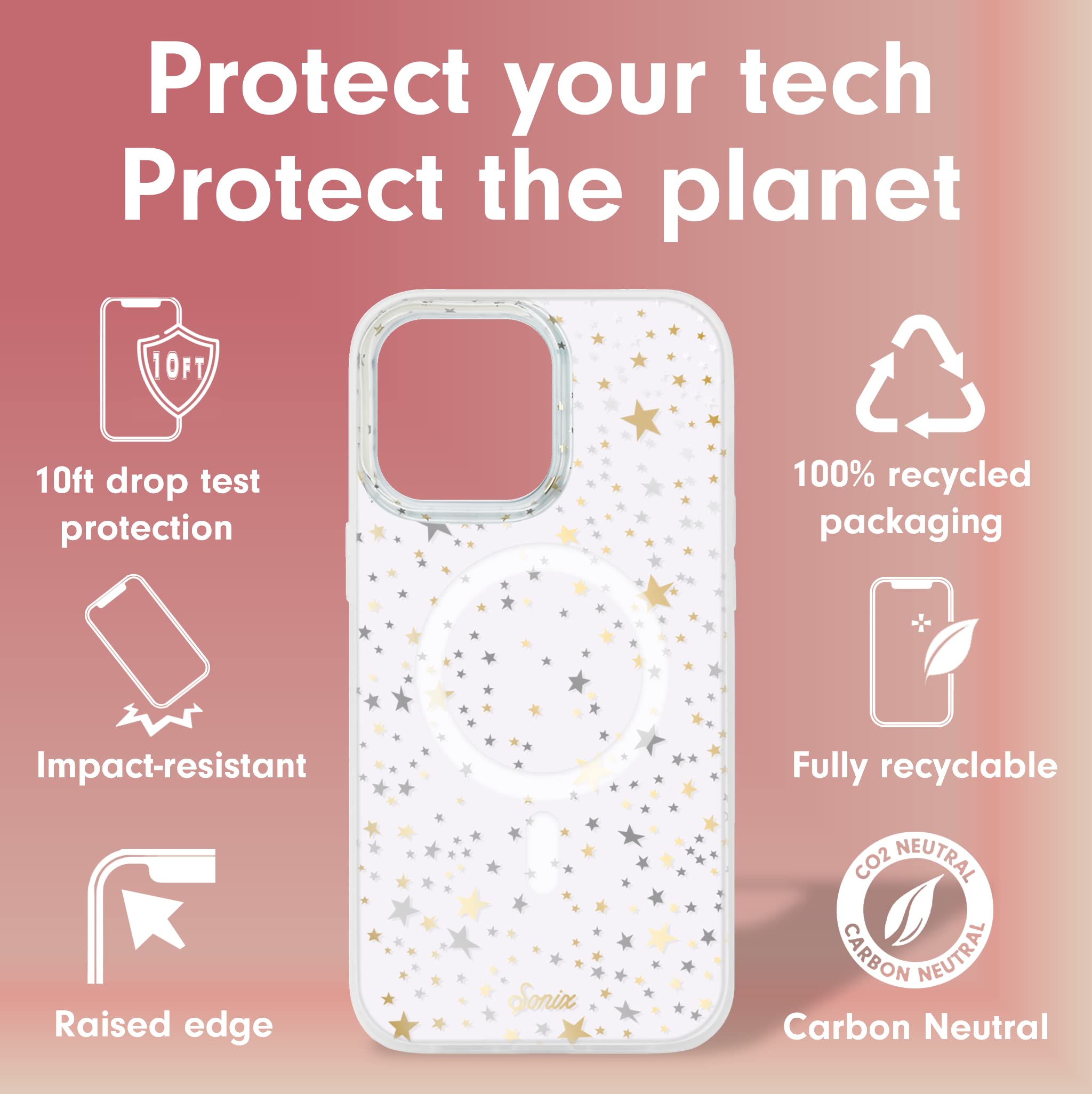 Sonix Case For Iphone 14 Pro Max | Compatible With Magsafe | 10Ft Drop Tested | Clear Starry Night