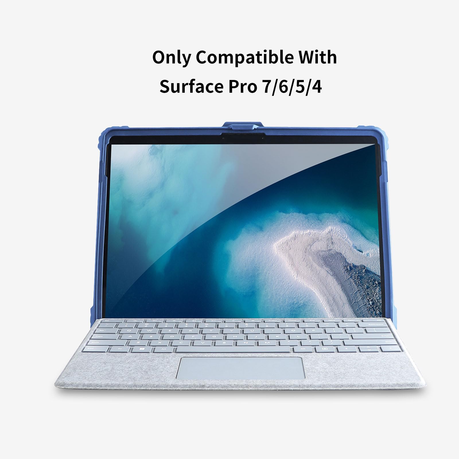 Aoaofor Microsoft Surface Pro 7/6/5/4 Case With Shoulder Strap, Hand Strap, Stylus Pen Holder, Rugged, Shock Absorbing And Drop