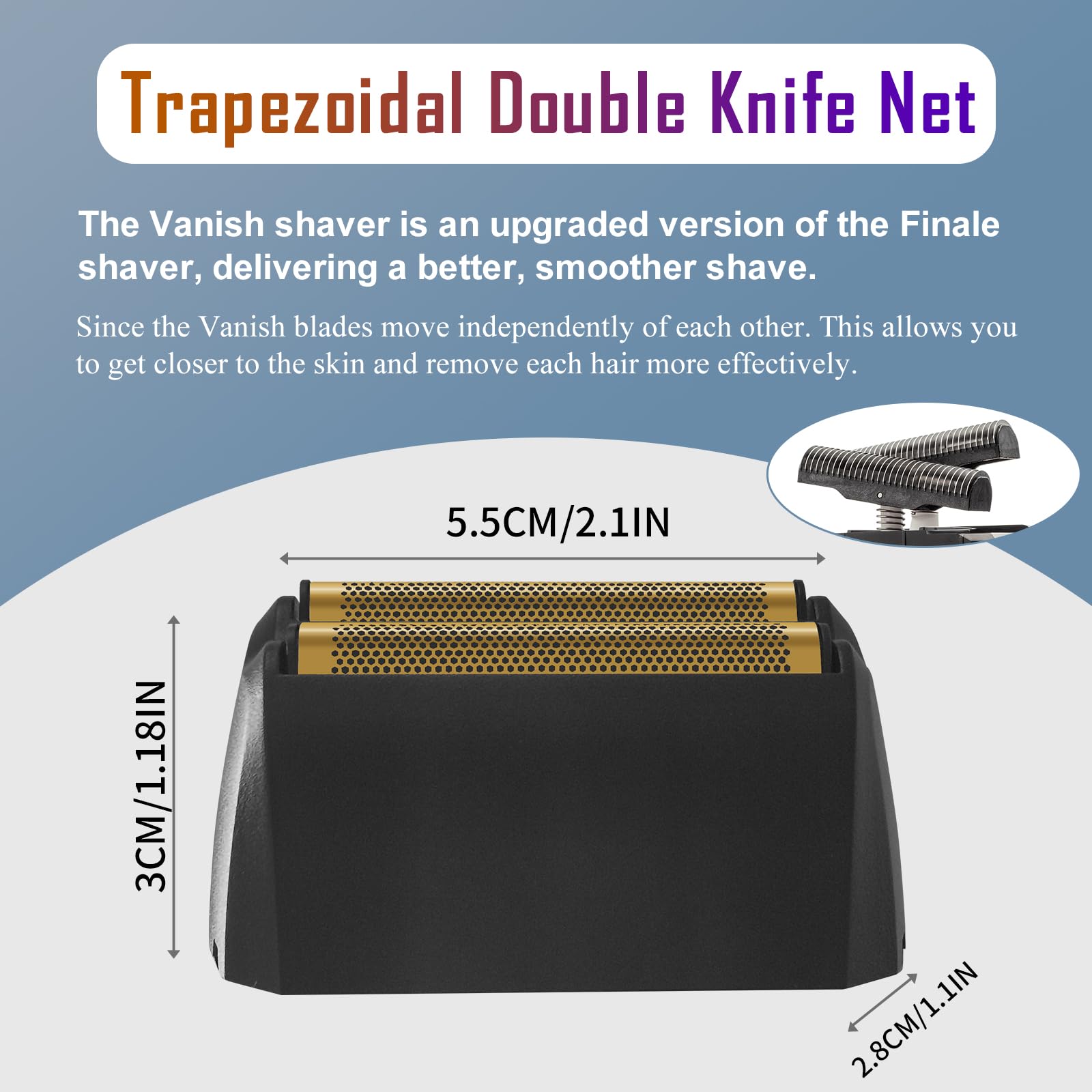 2 Pack Shaver Replacement Foil Compatible With Wahl 5 Star Series Vanish Shaver 8173 700,Black