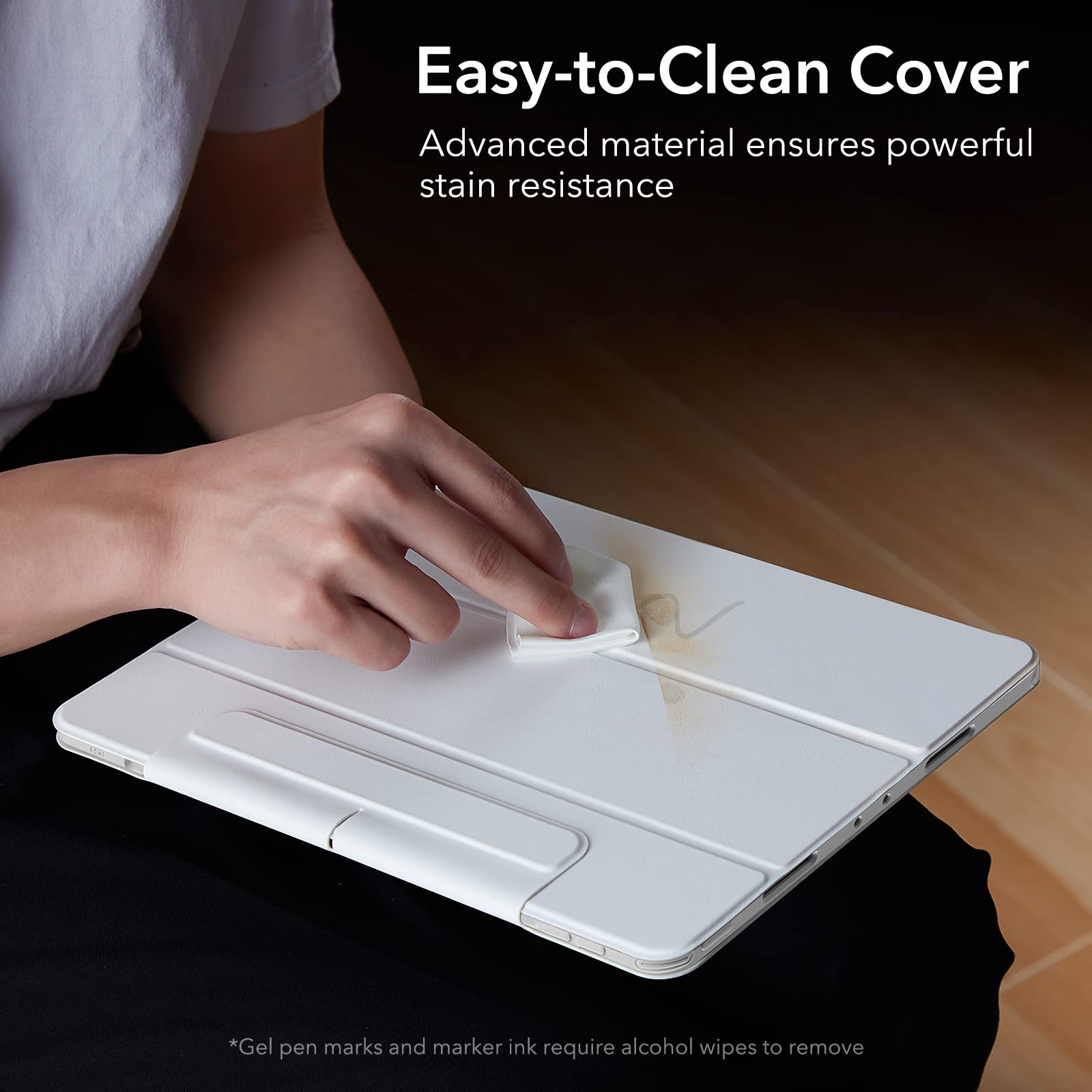 Esr For Ipad Pro 12.9 Inch Case (2022/2021), Ipad Pro 12.9 Case 6Th/5Th Generation With Pencil Holder, Detachable Magnetic Cover, Vertical Stand, Auto Wake/Sleep, Rebound 360 Series, Brilliant White