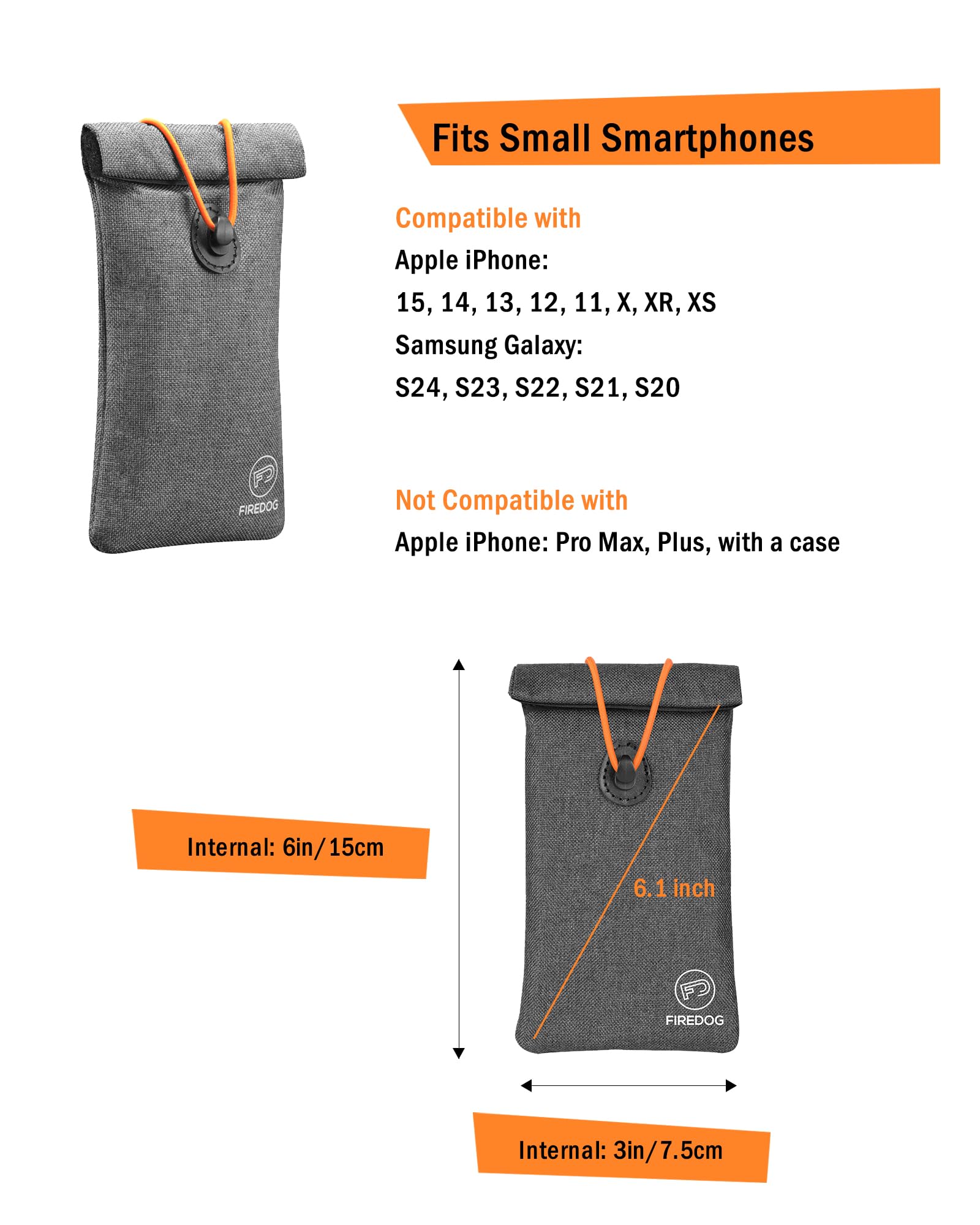 Firedog Faraday Pouch For Car Keys And Smartphone, Key Signal Blocking Bag, Anti Theft Car Protection, Cell Phone Wifi/Gsm/Lte/N