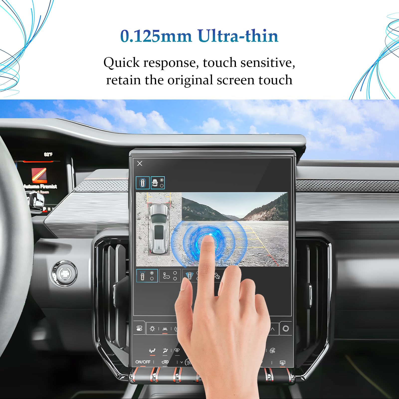 Sktu 2Pcs For 2024 2025 Gmc Acadia Screen Protector 15 Inch For 2024 2025 Gmc Acadia (Elevation/At4/Denali) 15 Inch Infotainment Touchscreen 2024 2025 Acadia Accessories 2024 2025 Acadia Screen Protective Film Ultra Clear