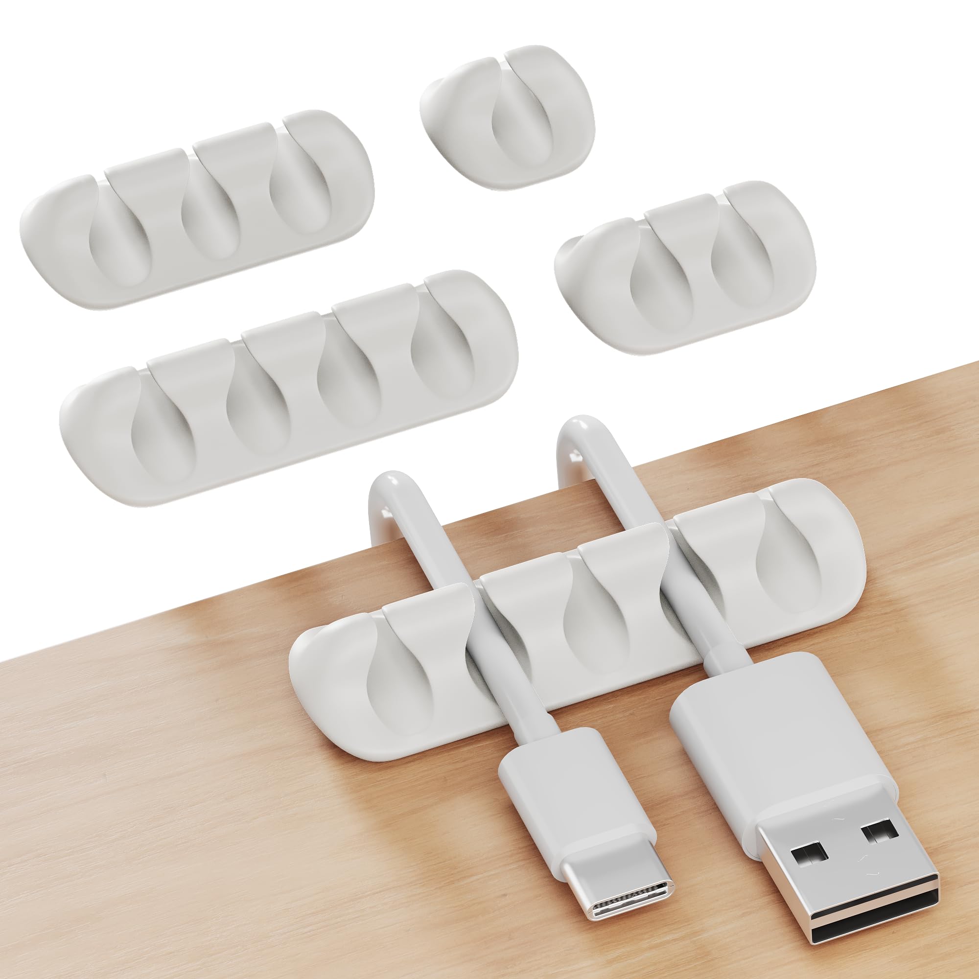 Gluit Adhesive Desktop Cable Organizer Versatile Cord Holders Wire Clips And Cable Holder Cord Organizer For Desk Table Accessor