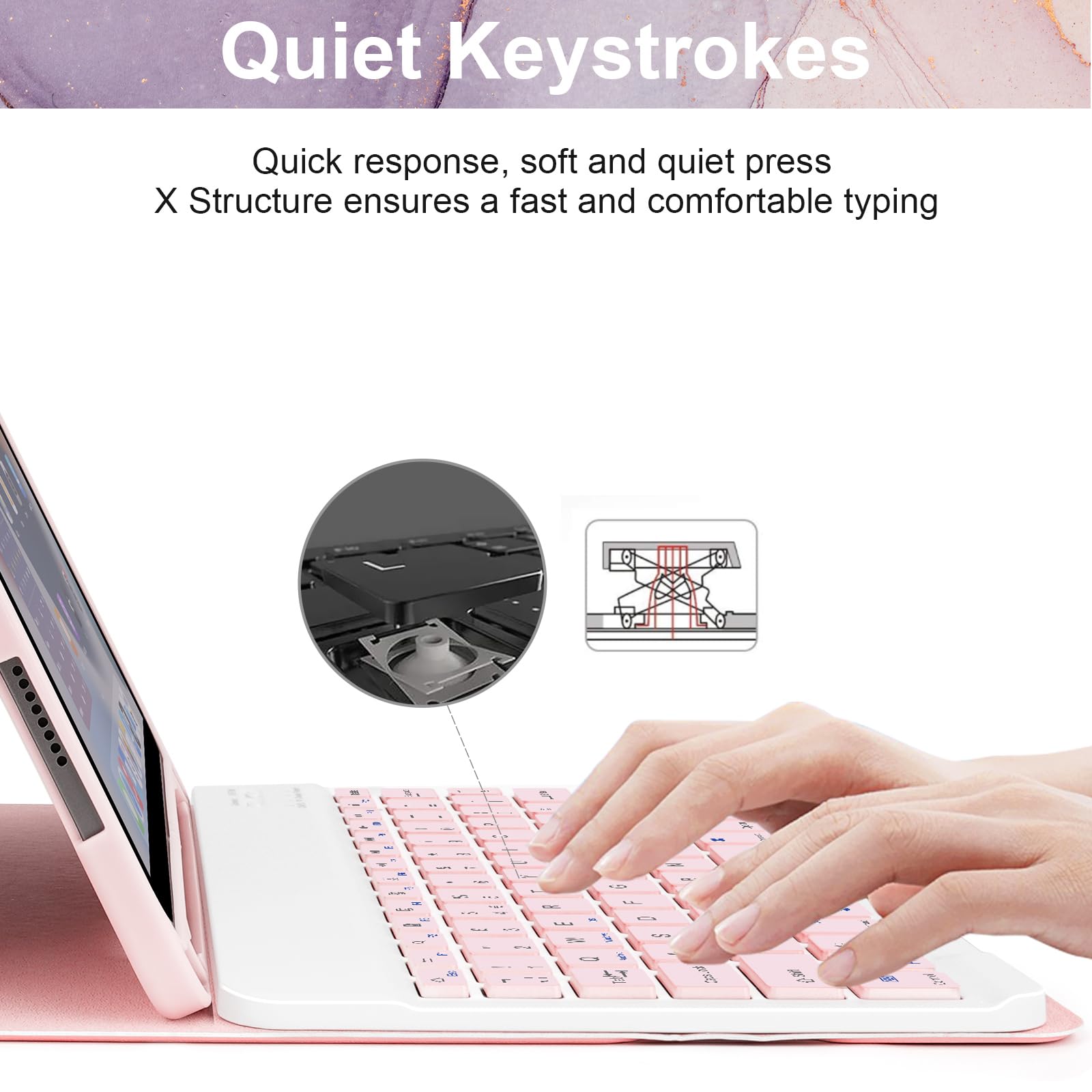 Soppy Keyboard Case For Ipad, Compatible For Ipad Air 6Th (M2) 11'' 2024, Ipad Air 5Th 2022, Ipad Air 4Th, Ipad Pro 11 Inch 2018