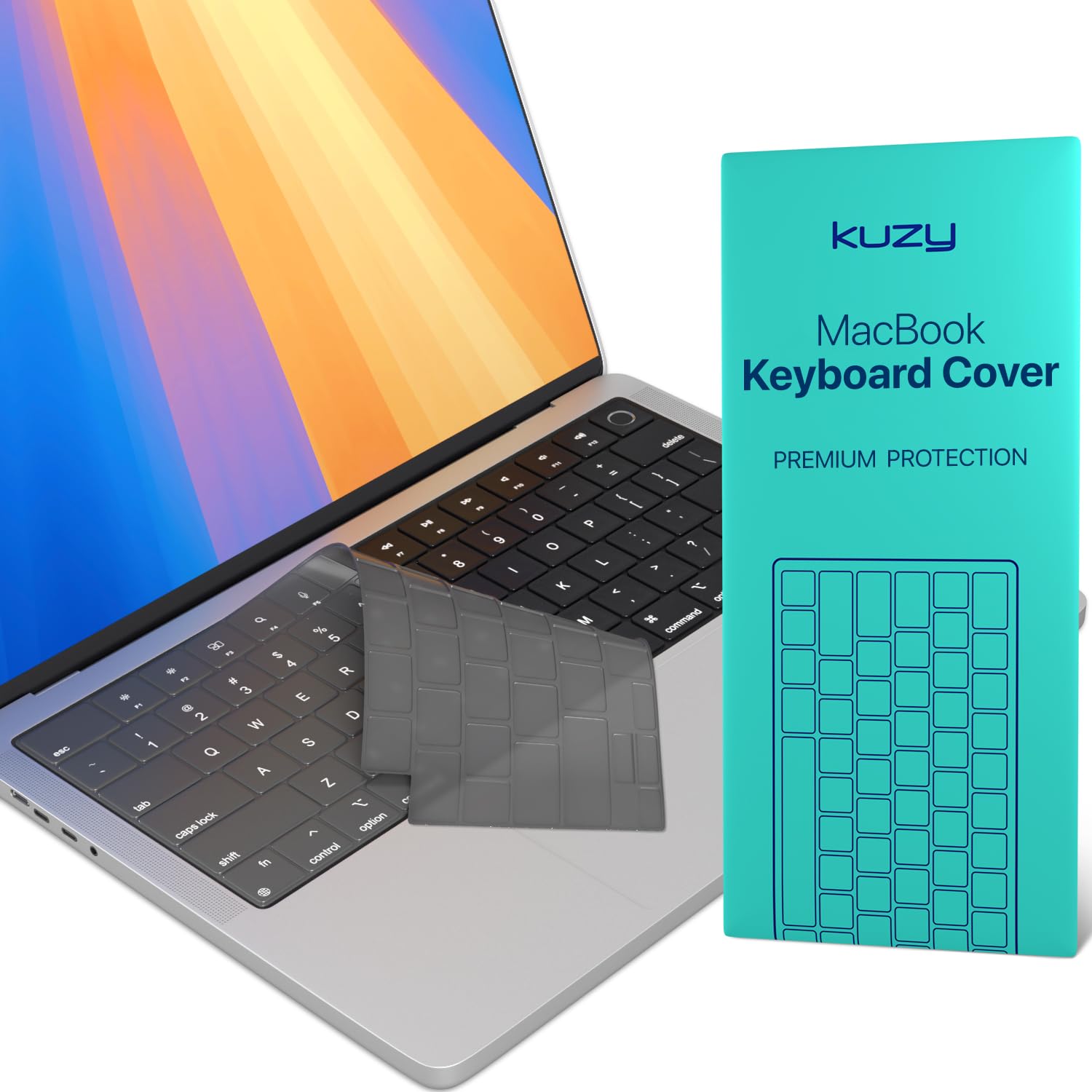 Kuzy Tinted Premium MacBook Pro 14 inch Keyboard Cover M4 16 2025 2024 2023 M3 M2 M1 Pro Max - MacBook Air 13 inch Keyboard Cove