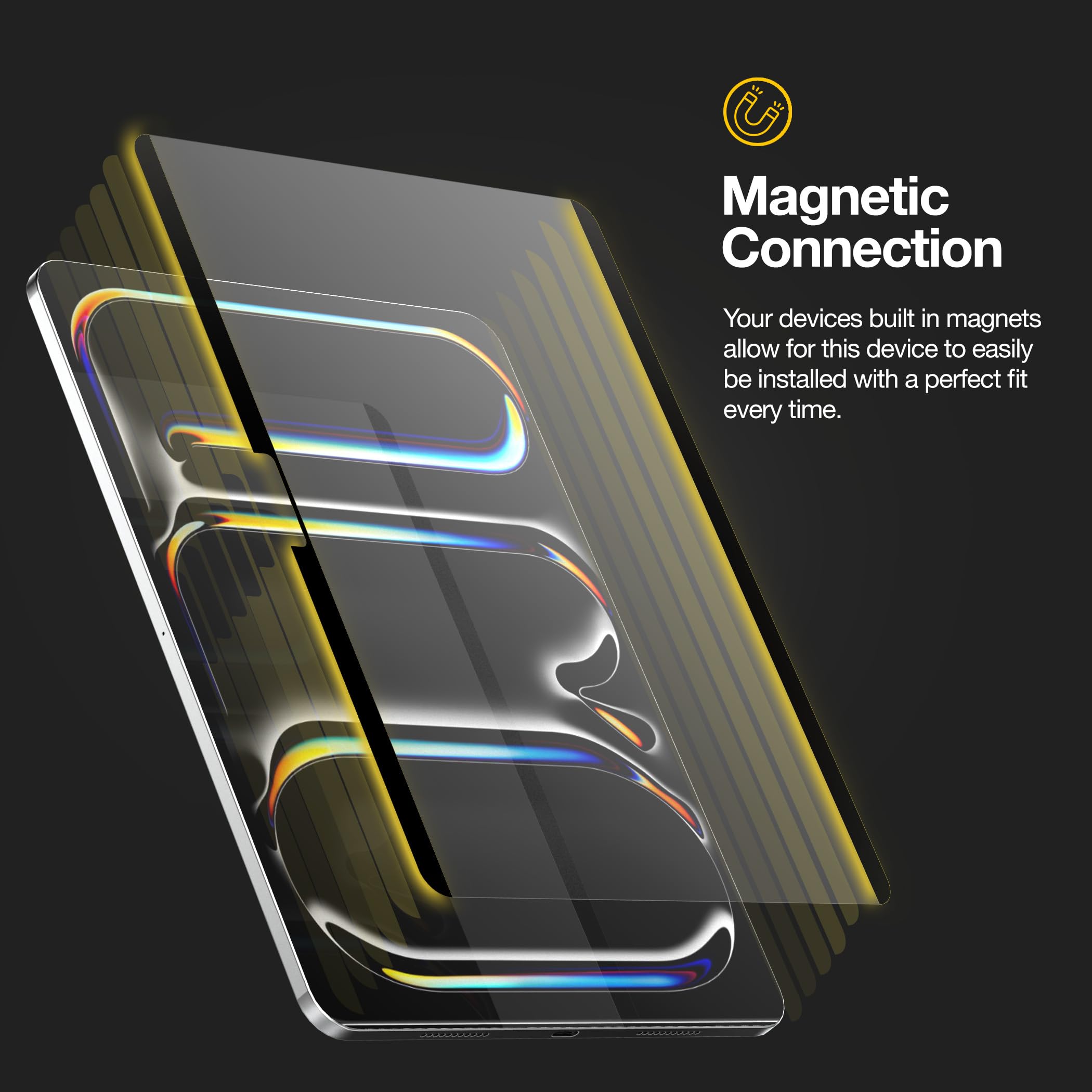 Magglass Magflex Paper Like Screen Protector For Ipad Pro 13'' Inch M4 2024 (7Th Gen)   Magnetic Removeable Pet Paper Feel Textu