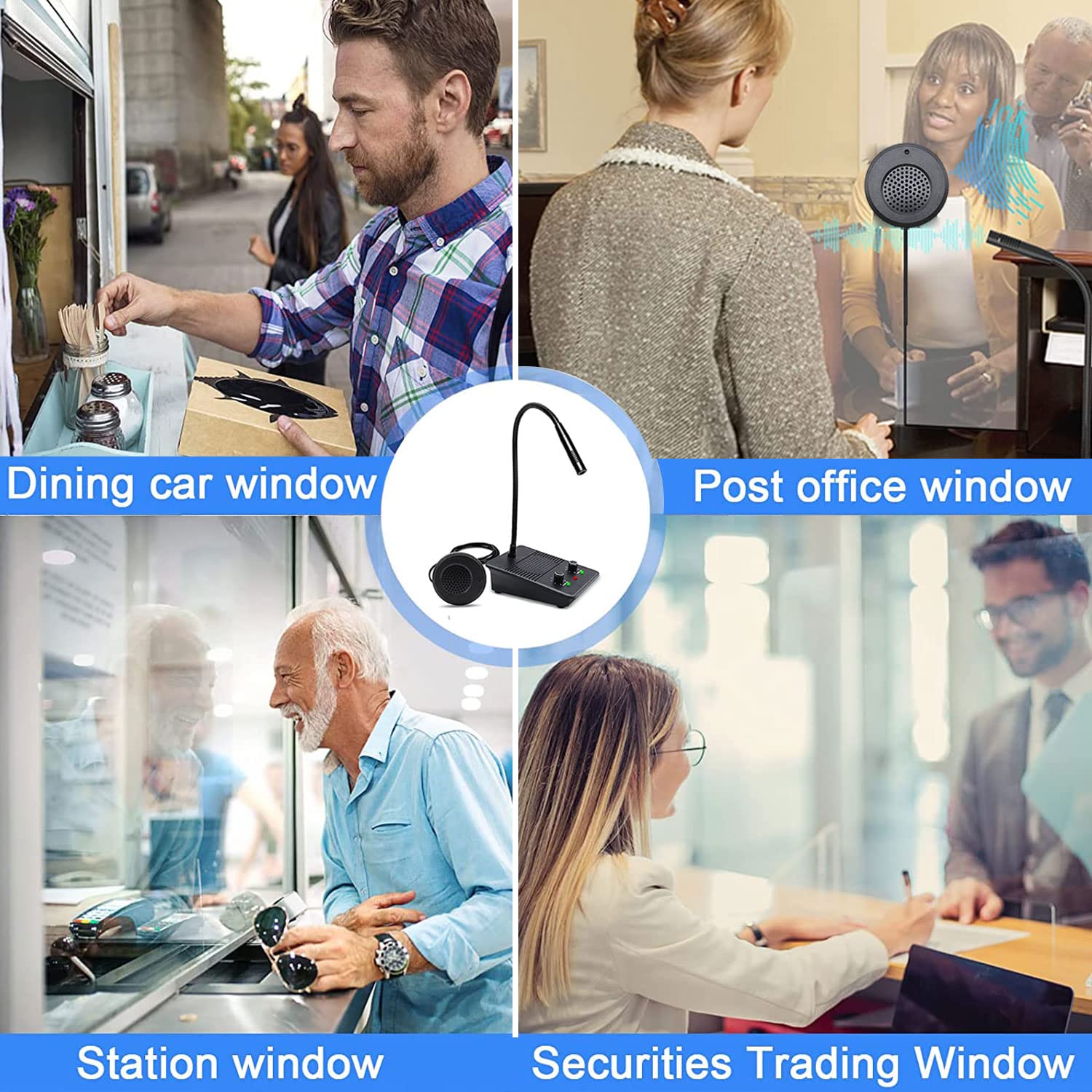 Chunhee Window Speaker Intercom System Anti Interference Dual Way Intercommunication Microphone And Speaker Bank Window Intercom