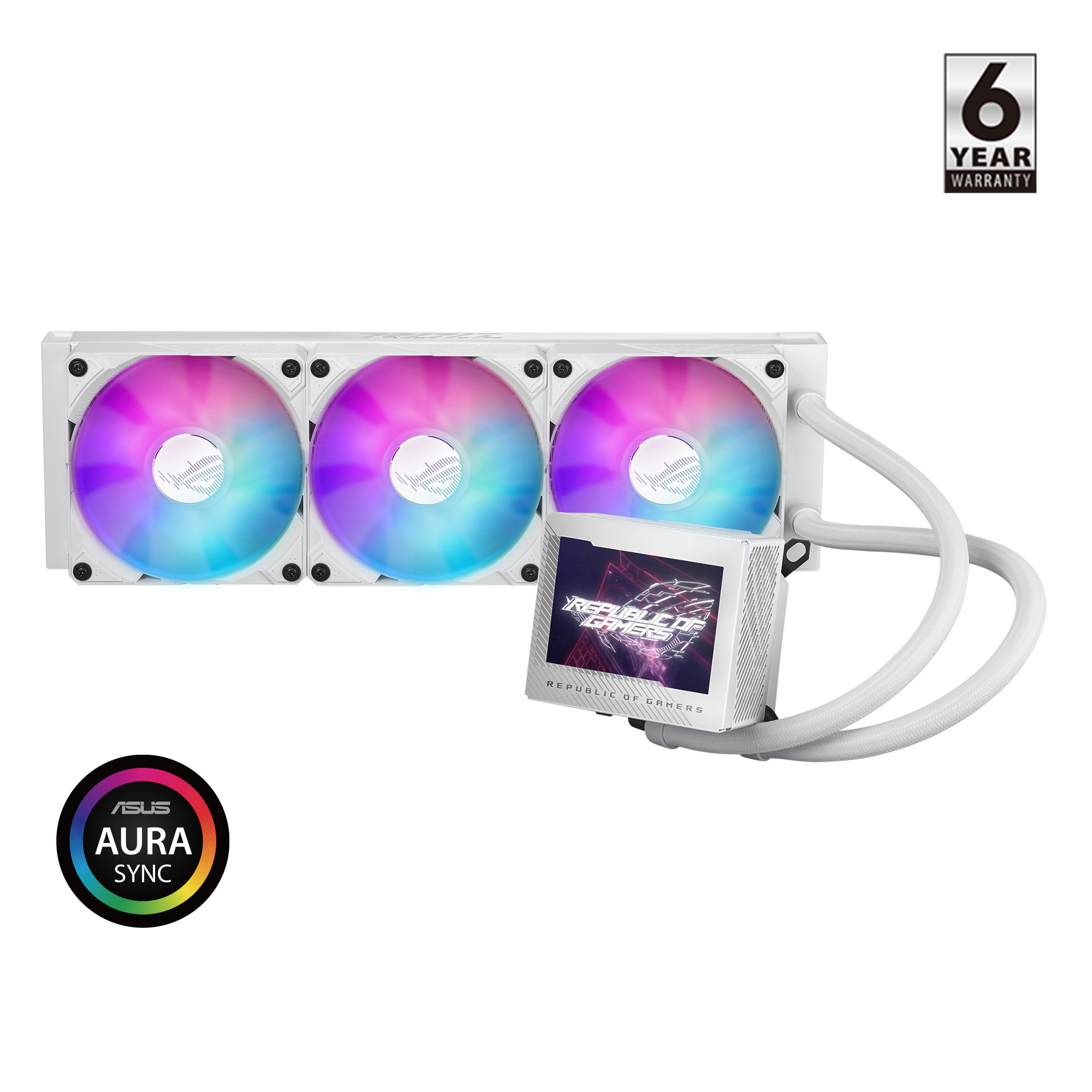 Asus Rog Ryujin Iii 360 Argb Wht All-In-One Liquid Cpu Cooler With 360Mm Radiator. Asetek 8Th Gen Pump, 3X Magnetic 120Mm Argb F
