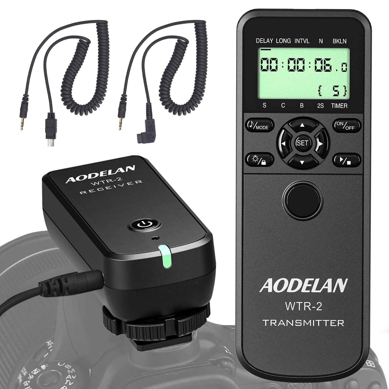Aodelan Wireless Shutter Camera Remote Control Timer Intervalometer With For Sony A7 Iii, A7 Ii, A7, A7R Iii, A9, A6000, A6300, 